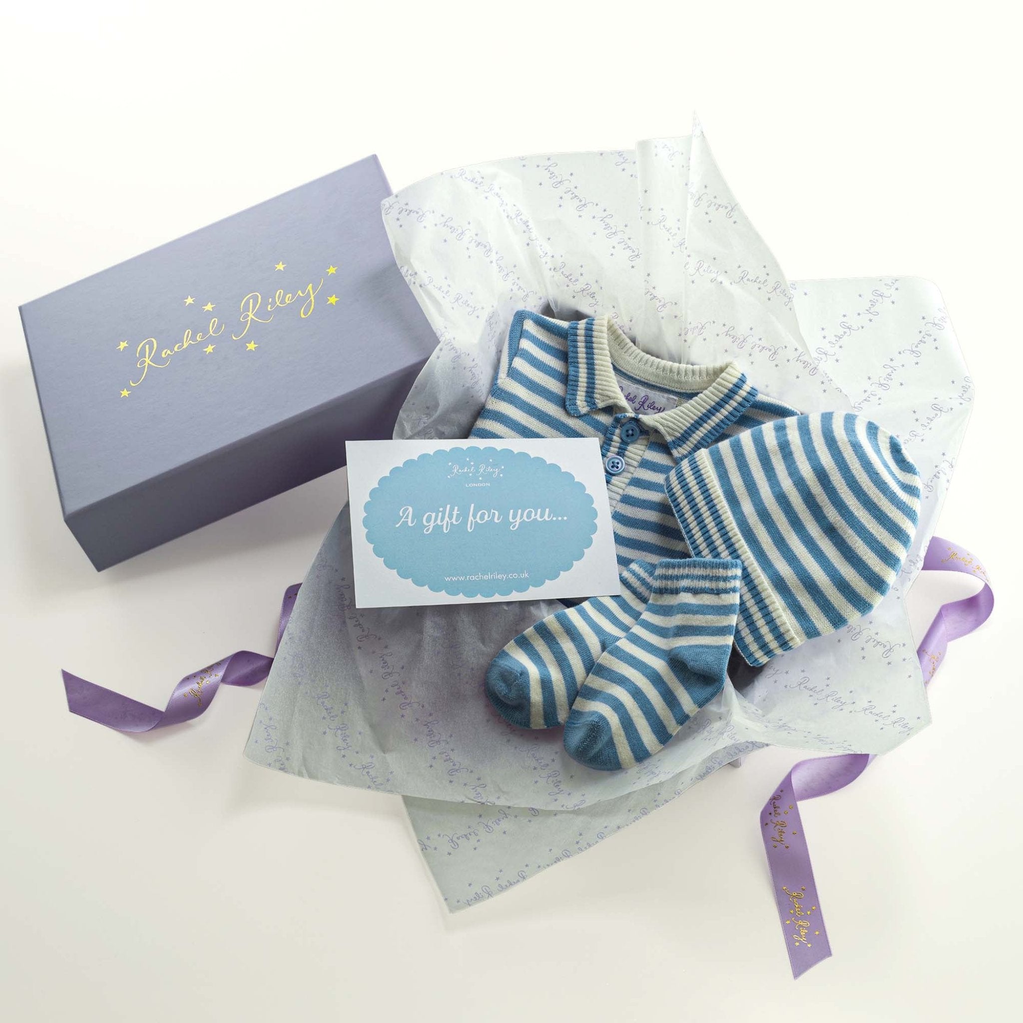 Blue Knit Playsuit Gift Set for Baby Girls | Soft & Comfortable Outfit | Perfect for Newborn Photo Shoots, Birthday Gifts & Special Occasions