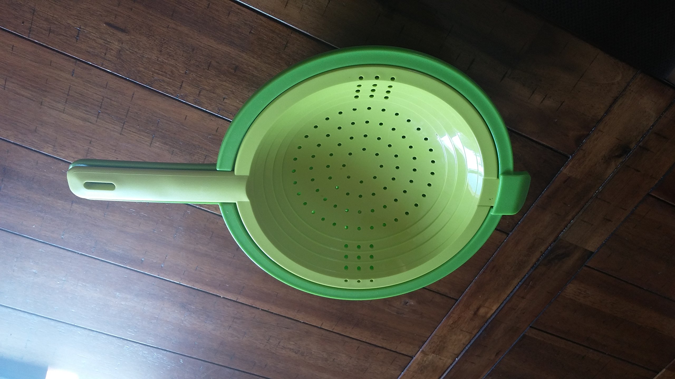 Tupperware 2 QT Double Colander Strainer - Green, BPA-Free Kitchen Essential for Washing Fruits, Vegetables, and Pasta - Perfect for Meal Prep & Healthy Cooking