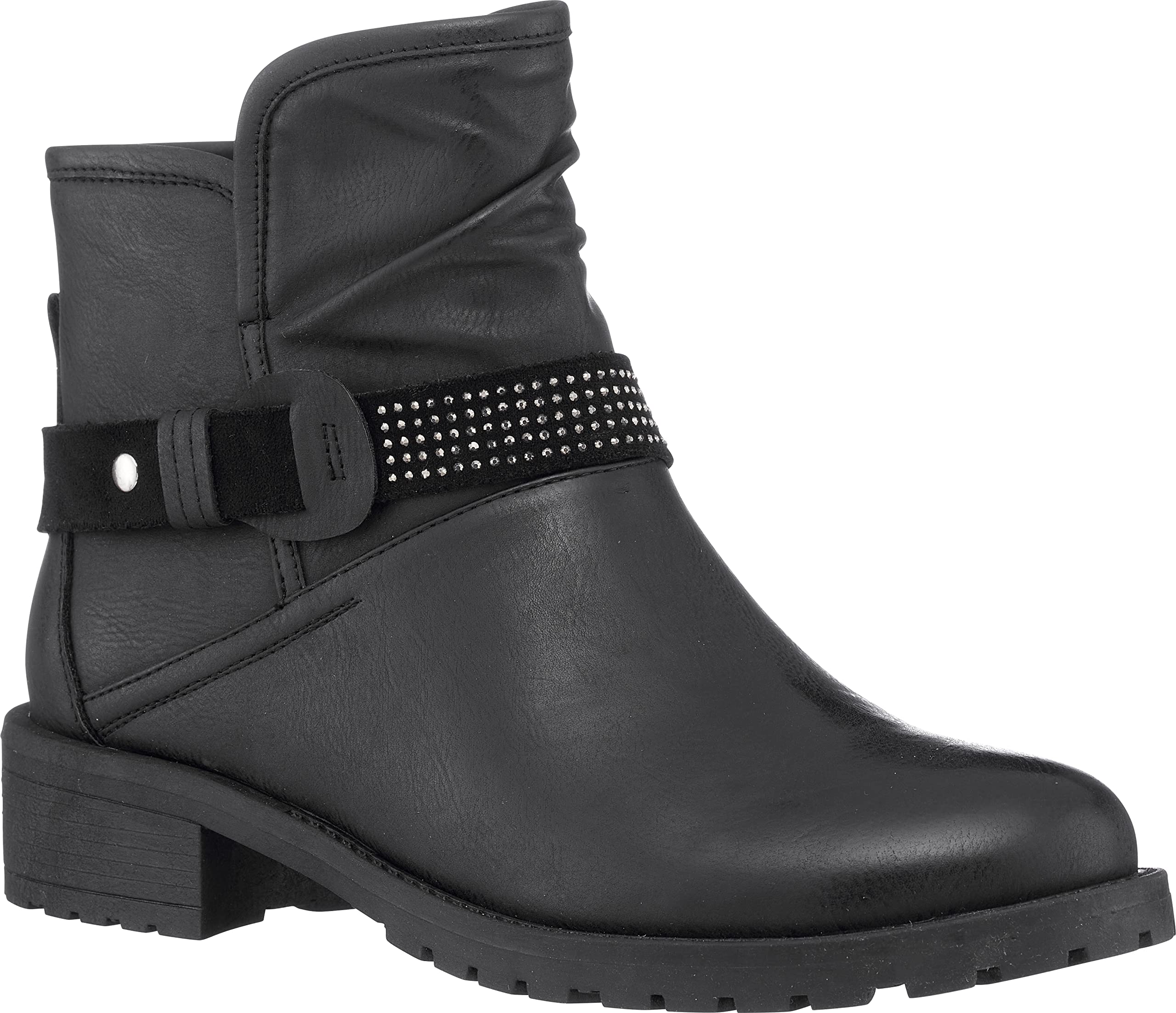 **Women's GC Ankle Boots - Comfortable Non-Slip Fashion Booties with Zip for Motorcycle & Festival Wear - Perfect for Riding, Concerts & Everyday Style**
