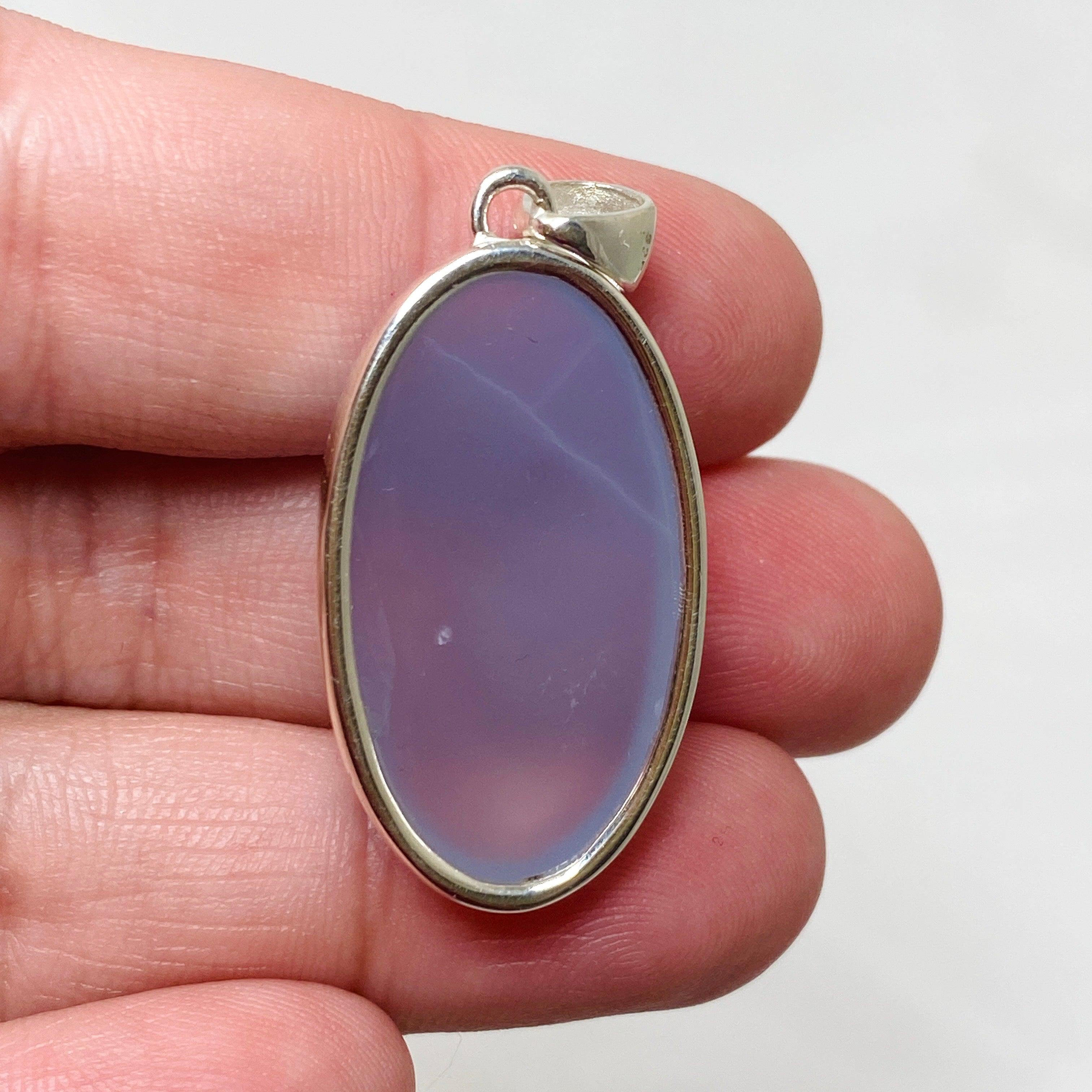 Blue Chalcedony Oval Pendant Necklace KPGJ4470 - Elegant Gemstone Jewelry for Women, Perfect for Weddings, Parties & Everyday Wear