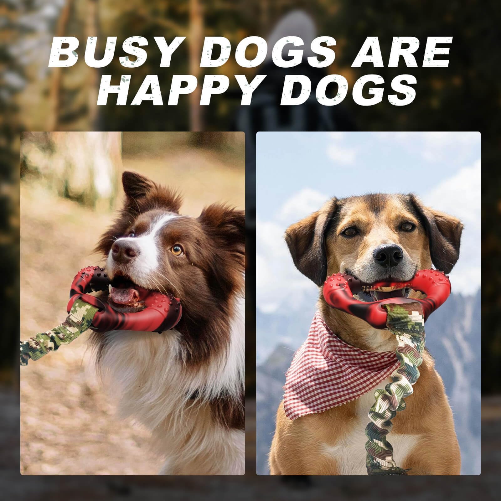 Durable Dog Tug Toy for Large Breeds - Heavy Duty Tug-of-War Rope Toy for Aggressive Chewers, Interactive Training Chew Toy with Elastic Rope - Perfect for Indoor Play, Outdoor Fetch & Puppy Training Sessions