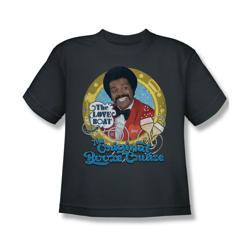 Love Boat Youth Original Booze Cruise Graphic T-Shirt - Charcoal Grey Cotton Tee for Party, Cruise Vacation & Casual Wear