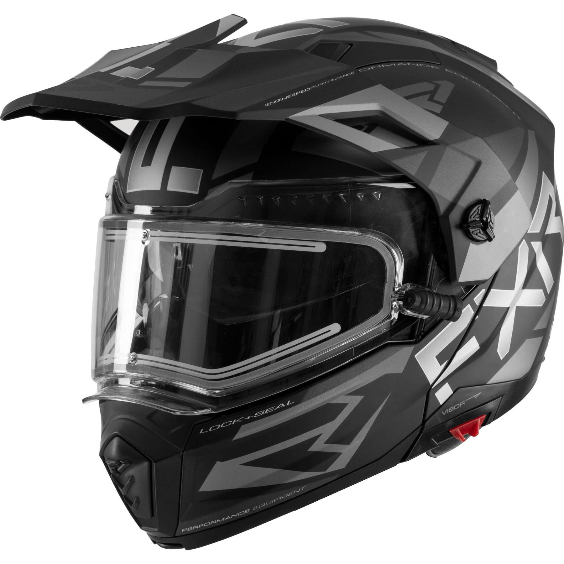 FXR Maverick X Helmet 2025 - Black/Titanium - Small - Premium Snowmobile & ATV Helmet for Winter Sports & Off-Road Adventures