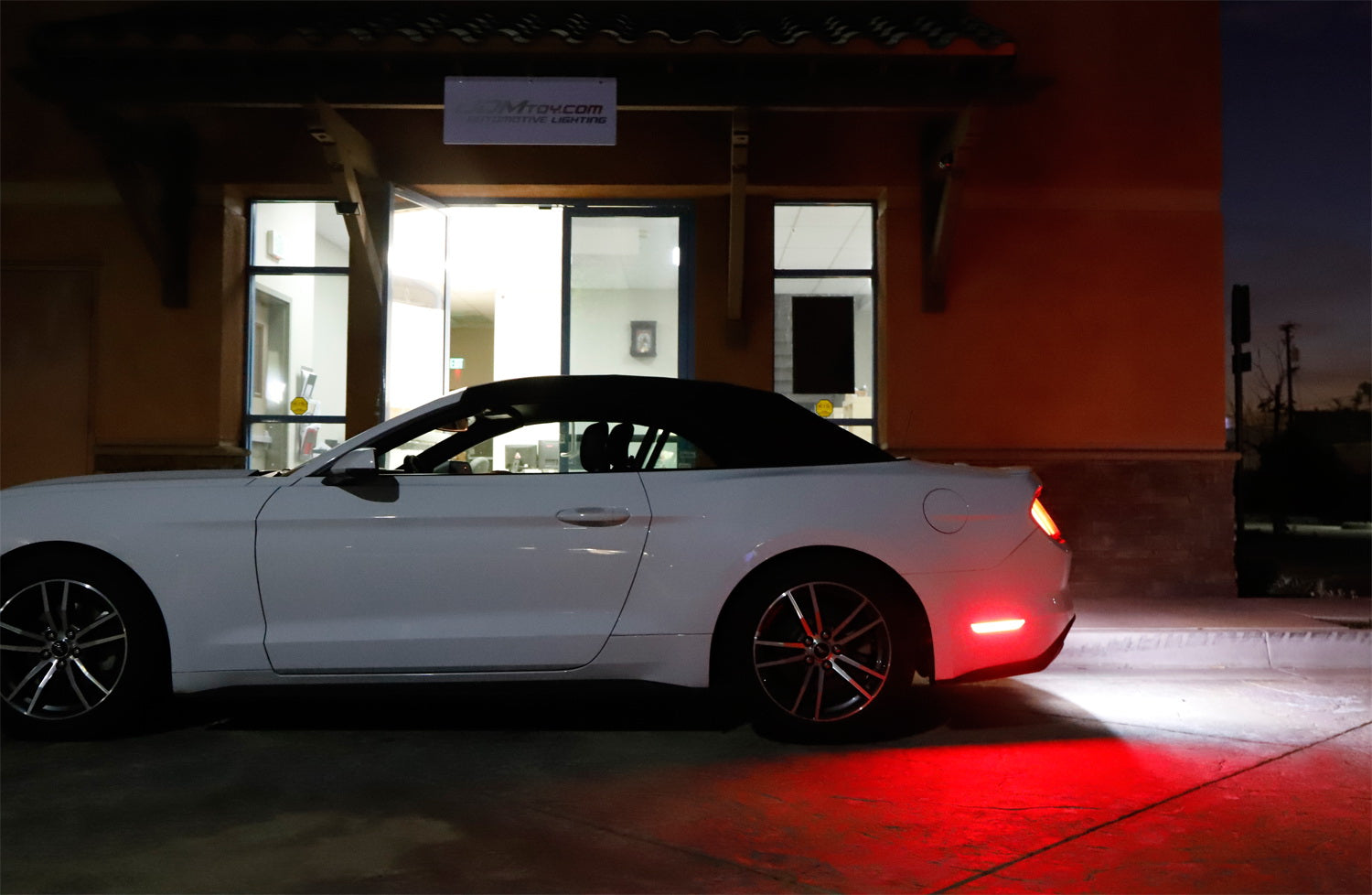 2015-2023 Ford Mustang Clear Lens LED Rear Side Marker Lamps with Red LED Lights - Upgrade for Enhanced Visibility & Style (Perfect for Night Driving & Car Shows)