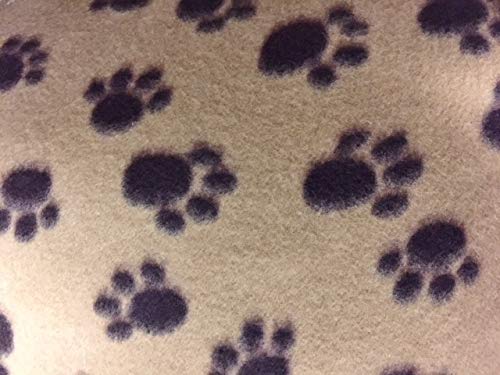 Tan with brown paw prints
