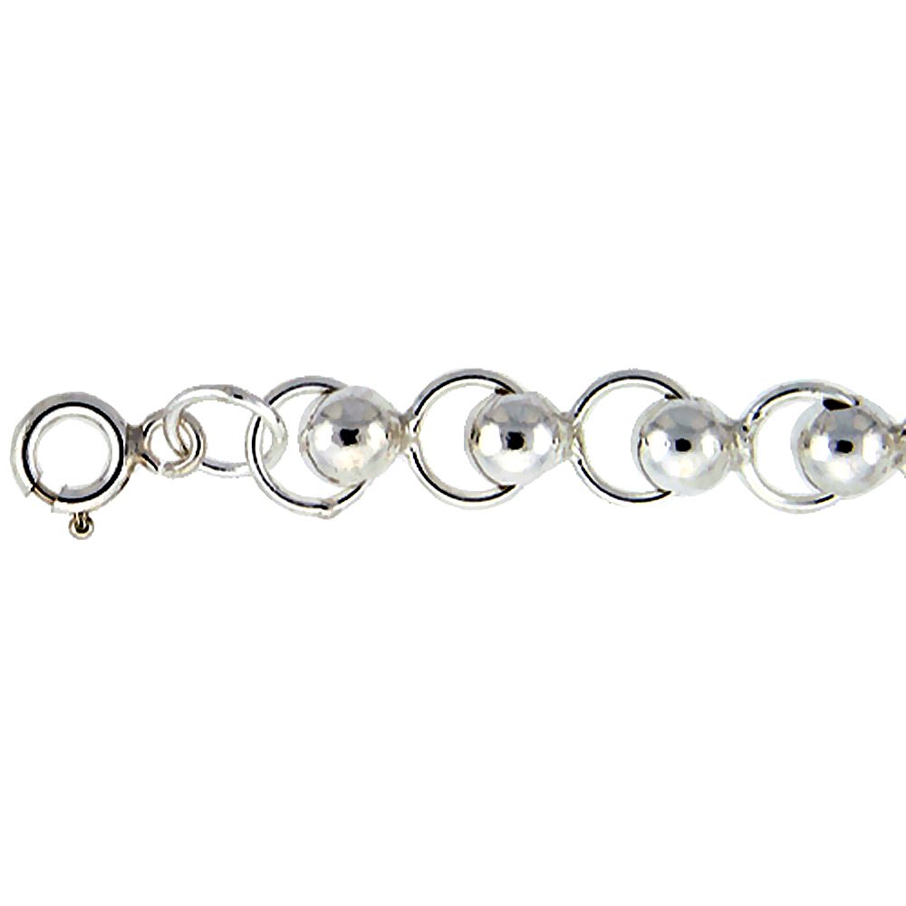 Elegant Sterling Silver Beaded Anklet - Adjustable 9-10 Inch Ankle Bracelet for Women | Perfect for Beach, Summer Outfits & Boho Style