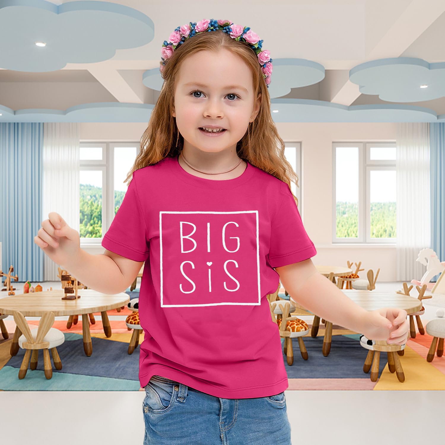 MNLYBABY Big Sister Tshirt - Toddler Girl Sibling Announcement Top for Special Occasions