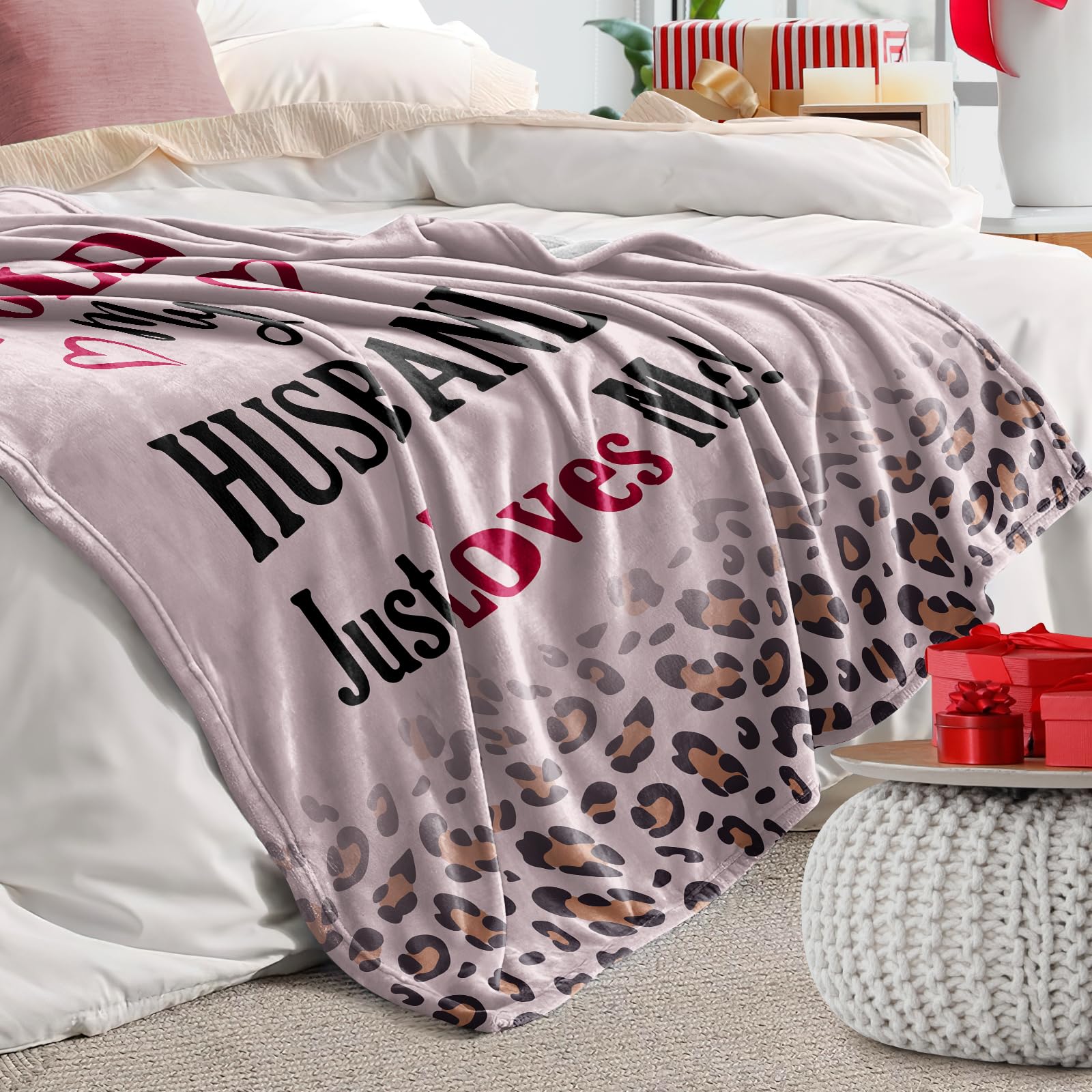 Premium 60x50in Soft Throw Blanket for Wife - Valentine's Day, Anniversary & Birthday Gifts for Her - Cozy Christmas & Mother's Day Present - Perfect for Cuddling on Couches, Beds & Movie Nights