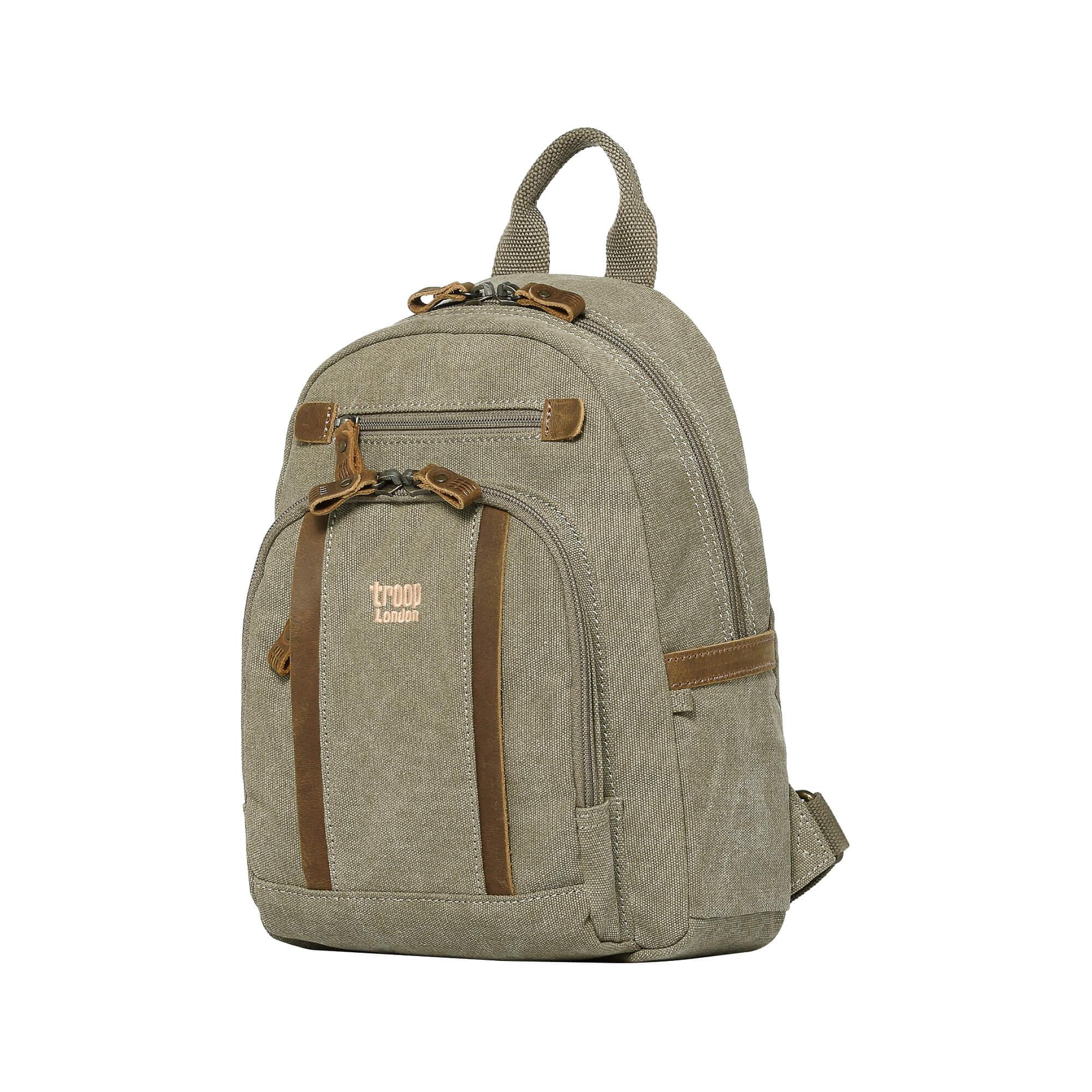 TRP0255 Troop London Classic Canvas Backpack Small - Durable School & Travel Backpack for Men & Women - Perfect for College, Commuting & Outdoor Adventures