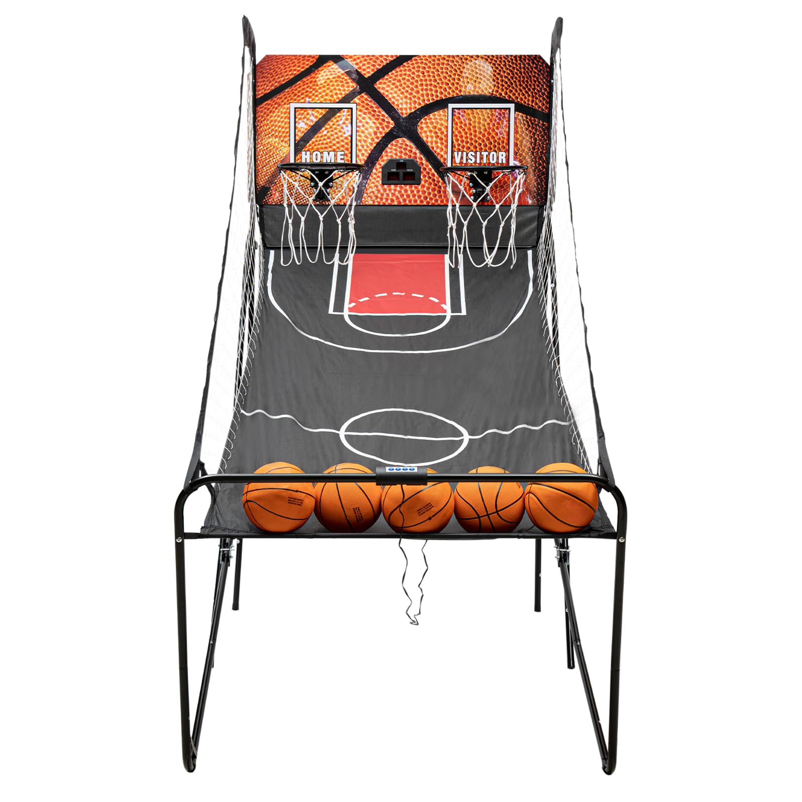 Dual Shot Foldable Indoor Basketball Arcade Game with LED Digital Scoreboard & Timer - 5 Balls & Pump Included - Perfect for Kids & Teens - Fun for Home, Game Rooms & Birthday Parties