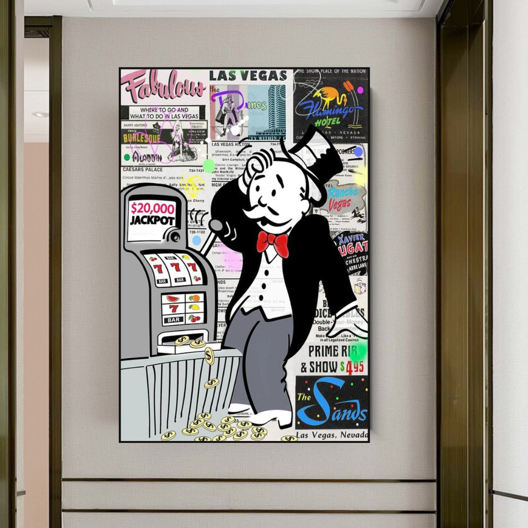 Alec Monopoly ATM Machine Canvas Print - Pop Art Wall Decor for Living Room, Bedroom & Office - Unique Gift for Art Lovers