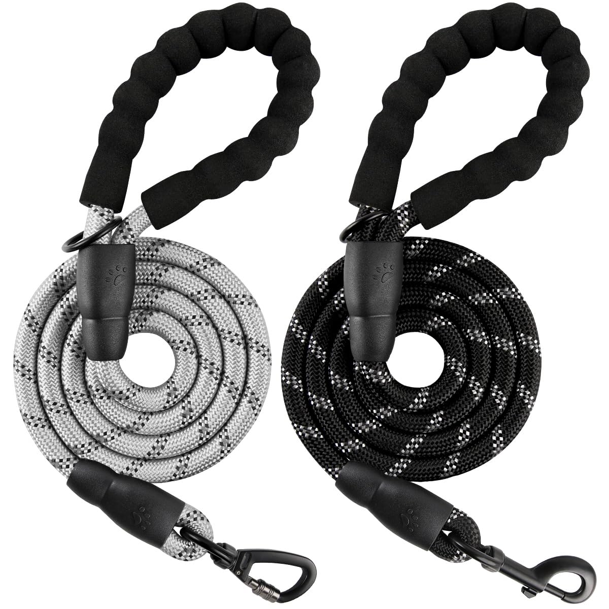 **BARKBAY Heavy Duty Dog Leash 2 Pack - 5FT Reflective Leashes with Padded Handle for Large & Medium Dogs - Walking, Training, Running - Durable & Comfortable (Gray + Black)**    *Perfect for Daily Walks, Jogging, or Outdoor Adventures with Your Pet!*