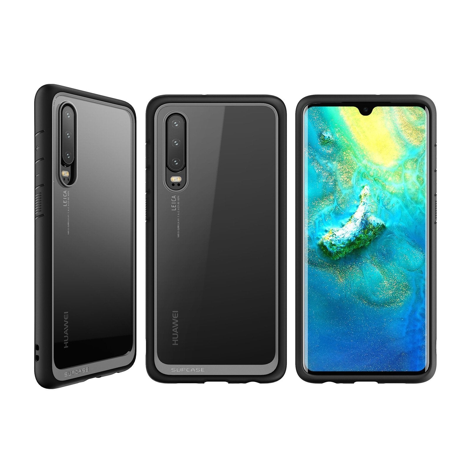 Huawei P30 Pro Case, Unicorn Beetle Style Slim Clear Protective Cover - Shockproof & Scratch-Resistant for Daily Use, Work, and Travel - Black
