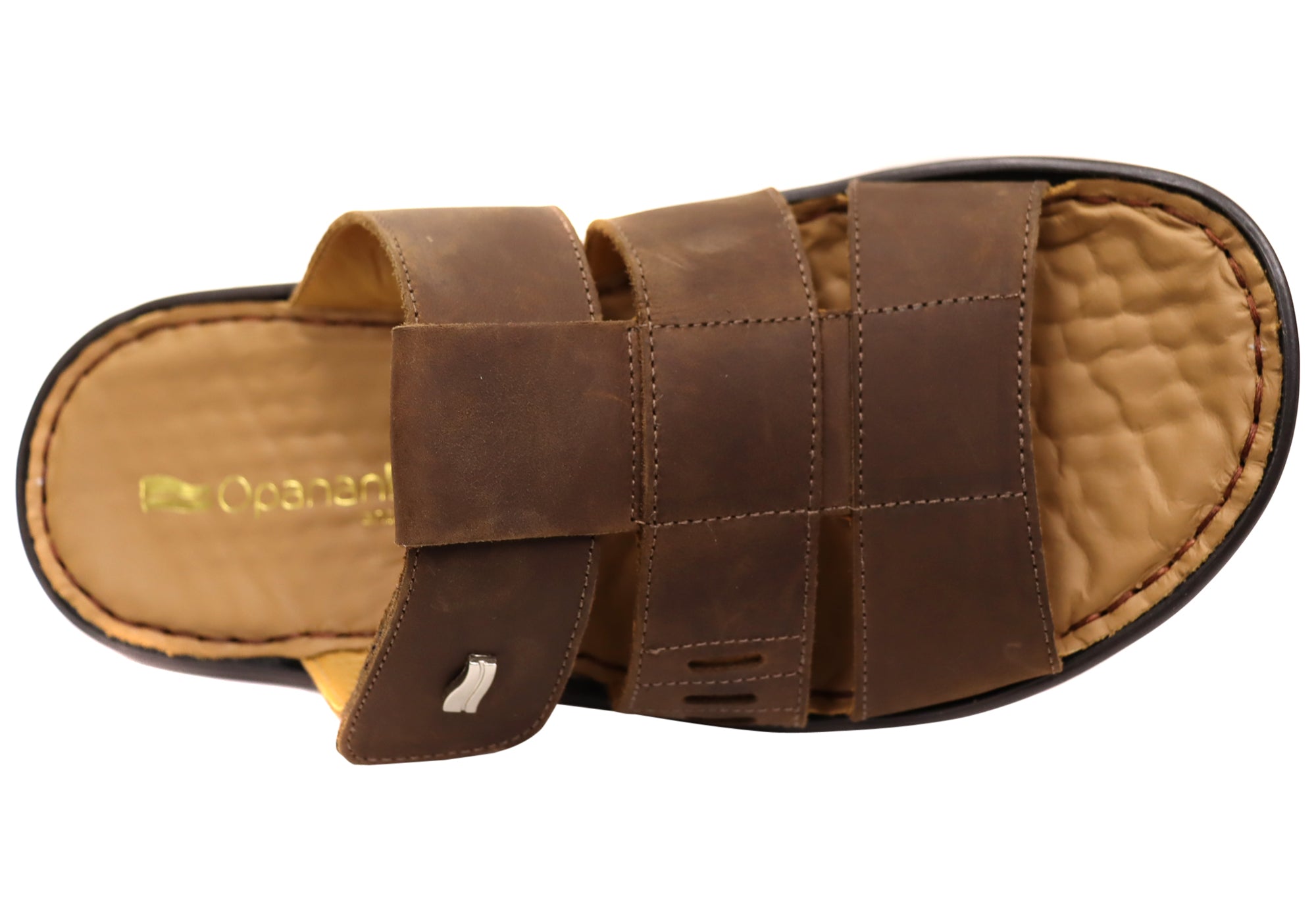 Andrew Men's Comfortable Brazilian Leather Slide Sandals - Breathable Summer Slippers for Beach, Pool & Casual Wear