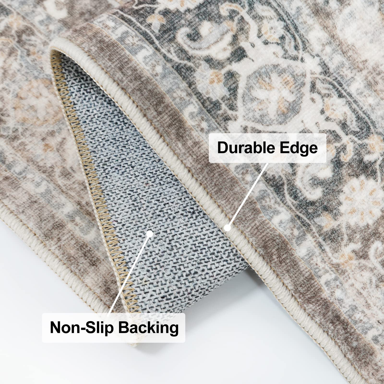 YOUFORTONG Washable 9x12 Area Rug - Ultra Soft Non-Slip Waterproof Carpet for Living Room, Bedroom & Hardwood Floors | Machine Washable, Pet & Kid Friendly (Beige, 9'x12') - Perfect for Cozy Home Decor, Dorm Rooms & High Traffic Areas