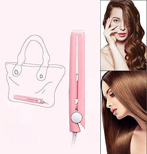 ZILLOQUIL Mini Hair Straightener - Professional Flat Iron with Adjustable Temperature Control, Compact Travel Size with Plastic Storage Box | Perfect for Styling, Smoothing & Straightening Hair at Home or On the Go