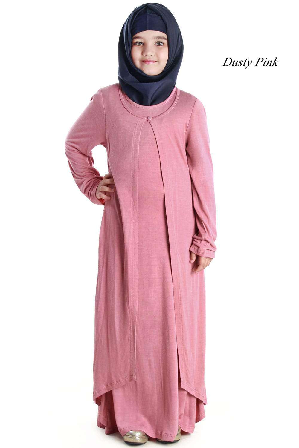 Sumayrah Viscose Jersey Kids Abaya Dress - Islamic Prayer Dress for Girls - Comfortable & Modest Outfit for School, Mosque & Special Occasions