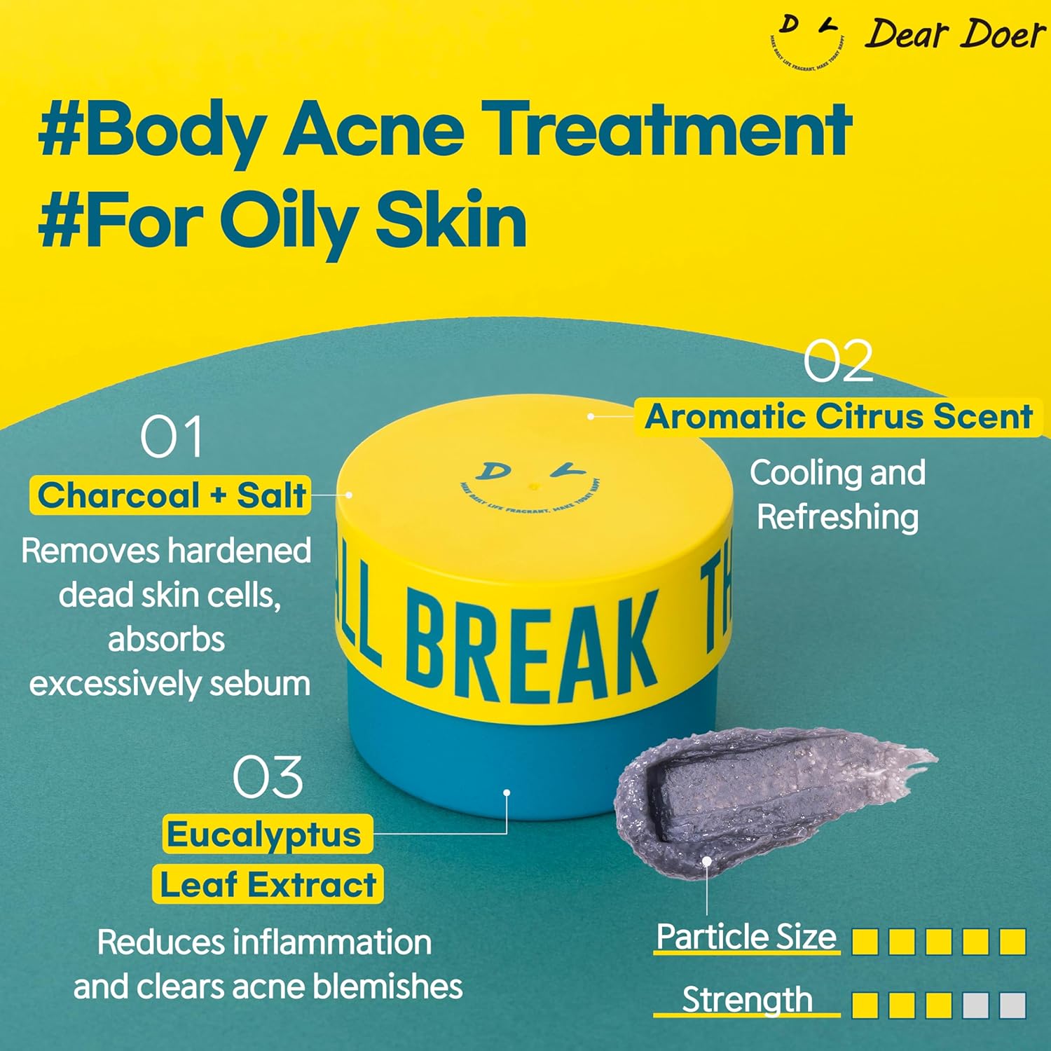 Dear Doer Exfoliating Body Scrub 300ml - Gentle Skin Polish for Smooth & Glowing Skin | Perfect for Shower & Spa Days