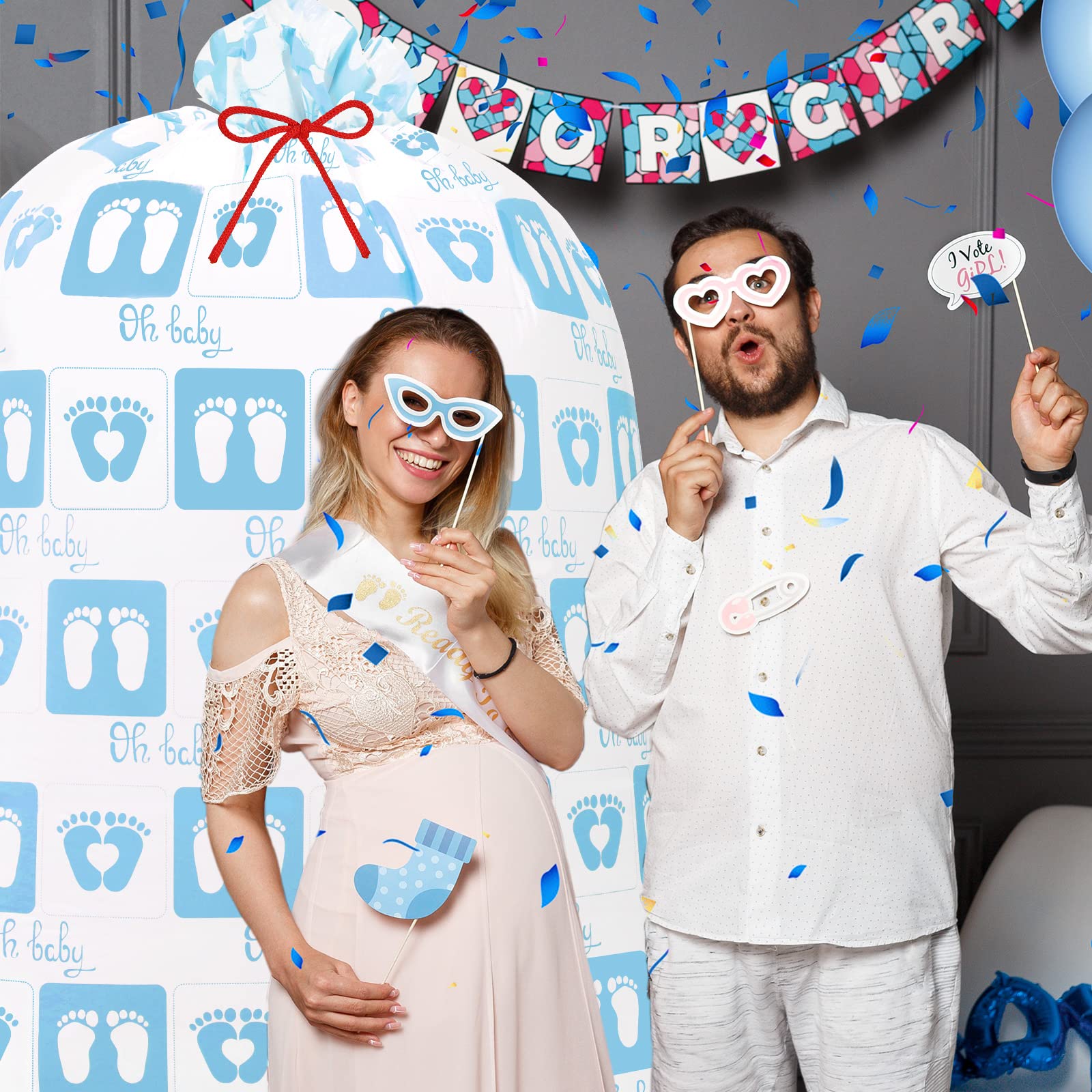 2 Pack Jumbo Bike Gift Bags 80x60 Inches - Extra Large Plastic Present Sack for Baby Footprint Keepsake, Birthday Party & Baby Shower - Perfect for Boys, Girls, Bicycle Themed Celebrations (Blue) - Great for Gender Reveals, First Birthday Decorations & Cycling Enthusiast Gifts