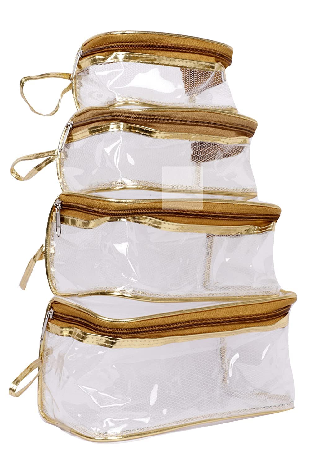 4-Pack Clear Travel Makeup Pouch Set - Waterproof Cosmetic Organizer Bag for Women, Toiletry Storage, Jewelry & Accessories - Perfect for Travel, Gym, and Daily Vanity Organization