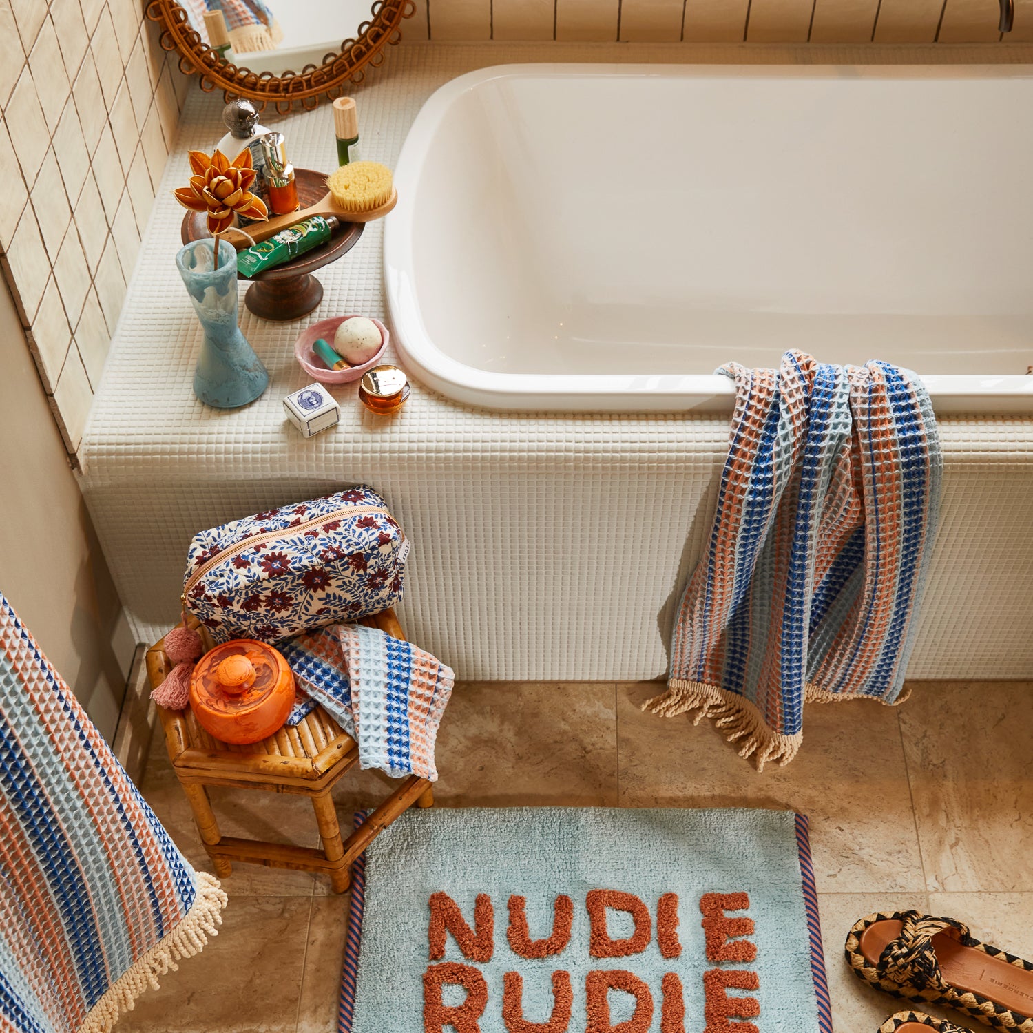 Premium Kanti Waffle Hand Towel Set - Ultra Soft Absorbent Quick-Dry Bath & Kitchen Towels (Ultramarine) - Perfect for Bathroom, Spa, Gym & Luxury Home Use