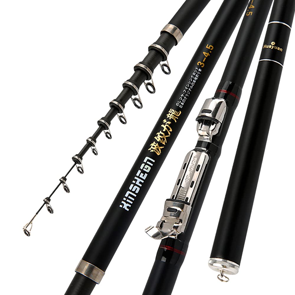 Premium Carbon Fiber Telescopic Fishing Rod - 6.3m Ultralight Portable Travel Spinning Rod for Rock, Boat & Sea Fishing | Carp Feeder & Saltwater Use | Perfect for Travel, Camping & Outdoor Adventures