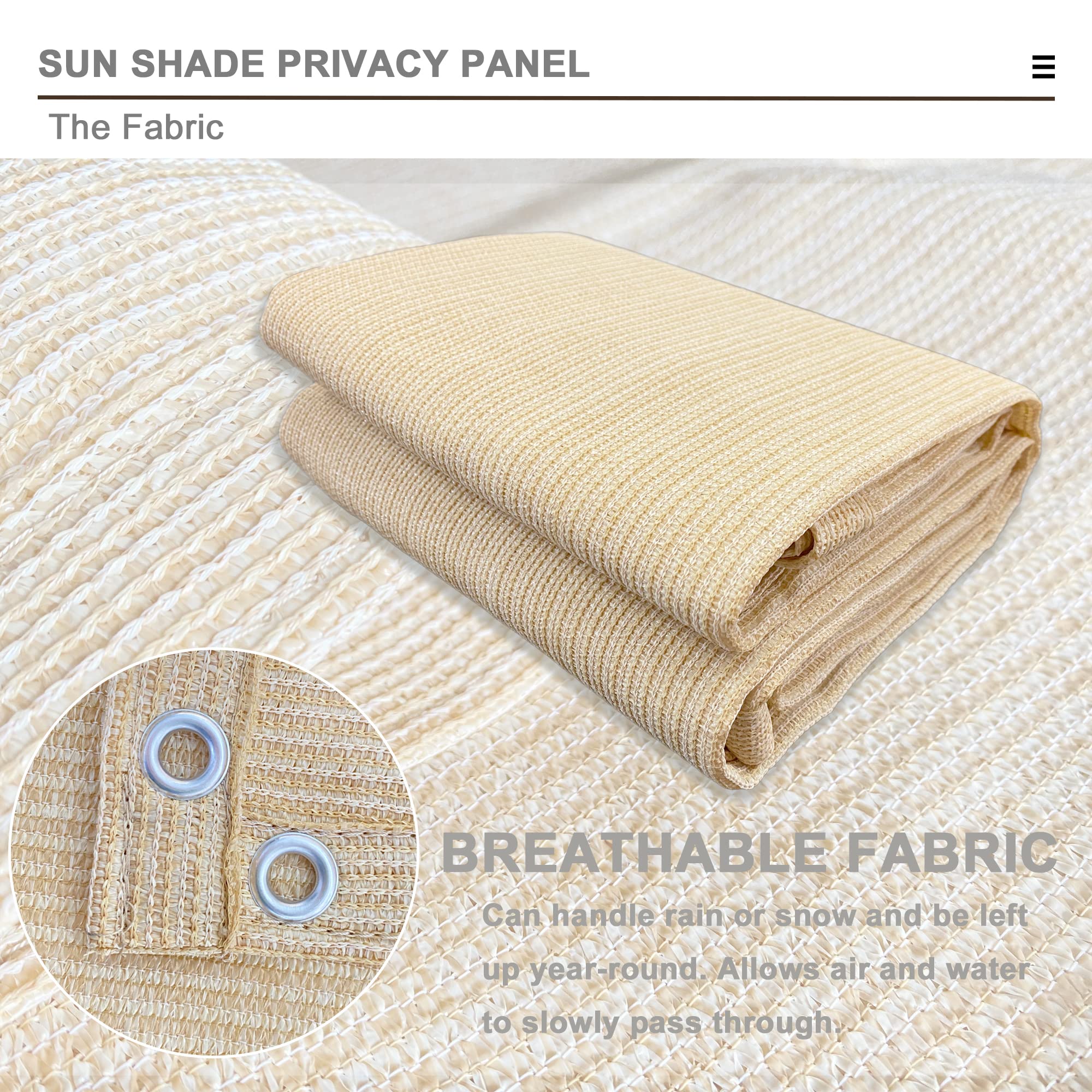 Alion Home© Sun Shade Privacy Panel with Grommets - UV Protection Outdoor Curtain for Patio, Pergola, Gazebo & Windows - Custom Sizes in Beige | Perfect for Backyard, Deck & Poolside Privacy