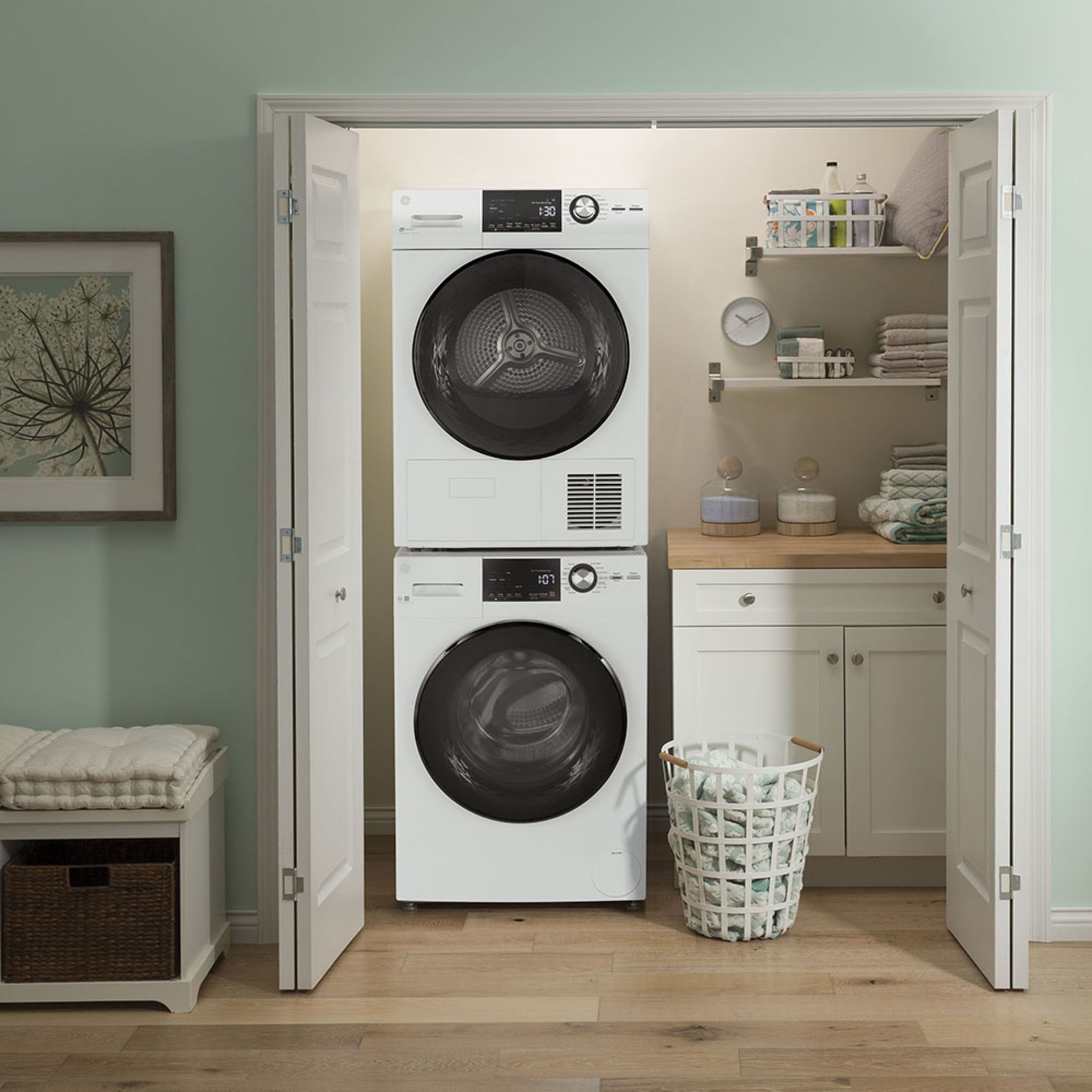 GE® 4.1 Cu. Ft. Ventless Front Load Electric Dryer - White (GFT14JSIMWW) | Compact Laundry Solution for Apartments, Condos & Small Spaces