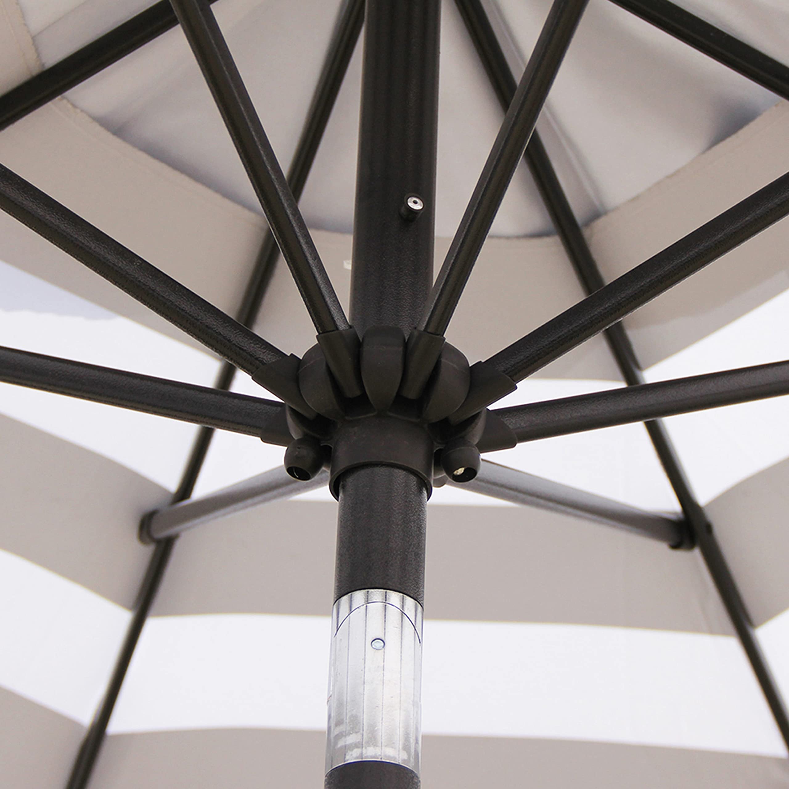Blissun 9' Outdoor Patio Umbrella - Heavy Duty Market Umbrella with 8 Sturdy Steel Ribs, Push Button Tilt & Easy Crank Lift - Perfect for Backyard, Poolside, Garden, Restaurant & Outdoor Dining