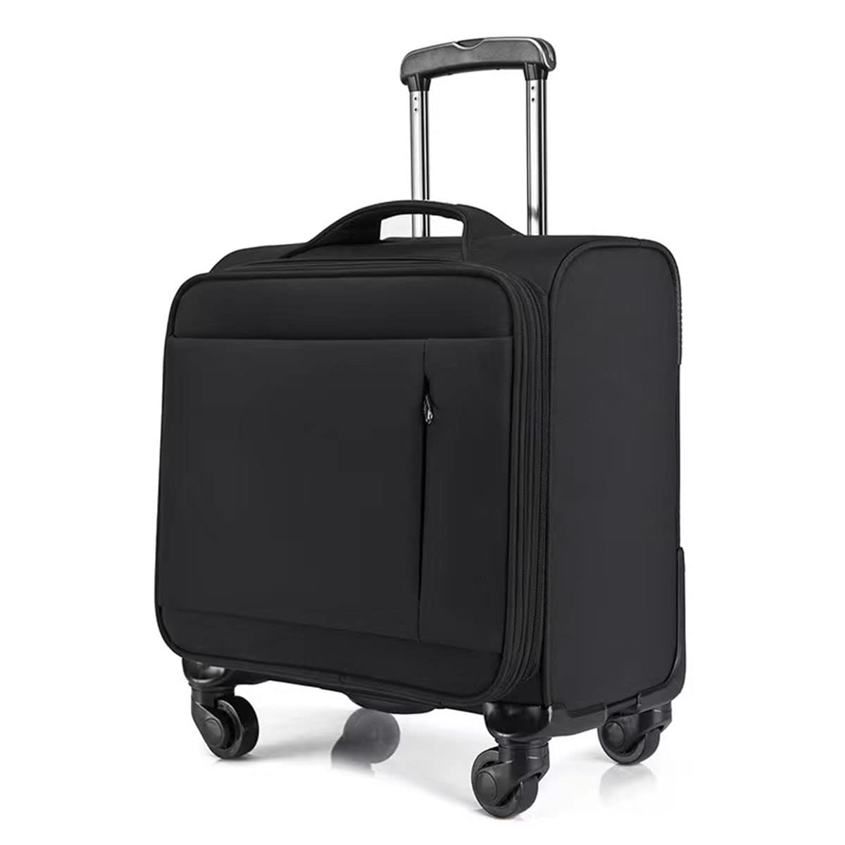 Djungelskog 18 Inch Black Multifunctional Trolley Luggage - Lightweight Carry-On Suitcase for Business Travel & Check-In | Perfect for Airplane, Train & Weekend Getaways