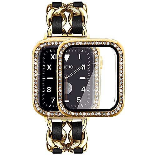 Gold Link with Black Leather
