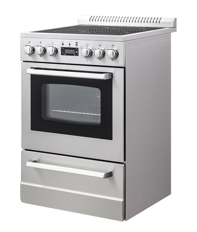 Avanti DER24P3S 24-Inch Deluxe Electric Range with 4 Burners & Oven - Avanti Elite Series Stainless Steel Appliance for Small Kitchens & Apartments - Perfect for Baking, Roasting & Everyday Cooking