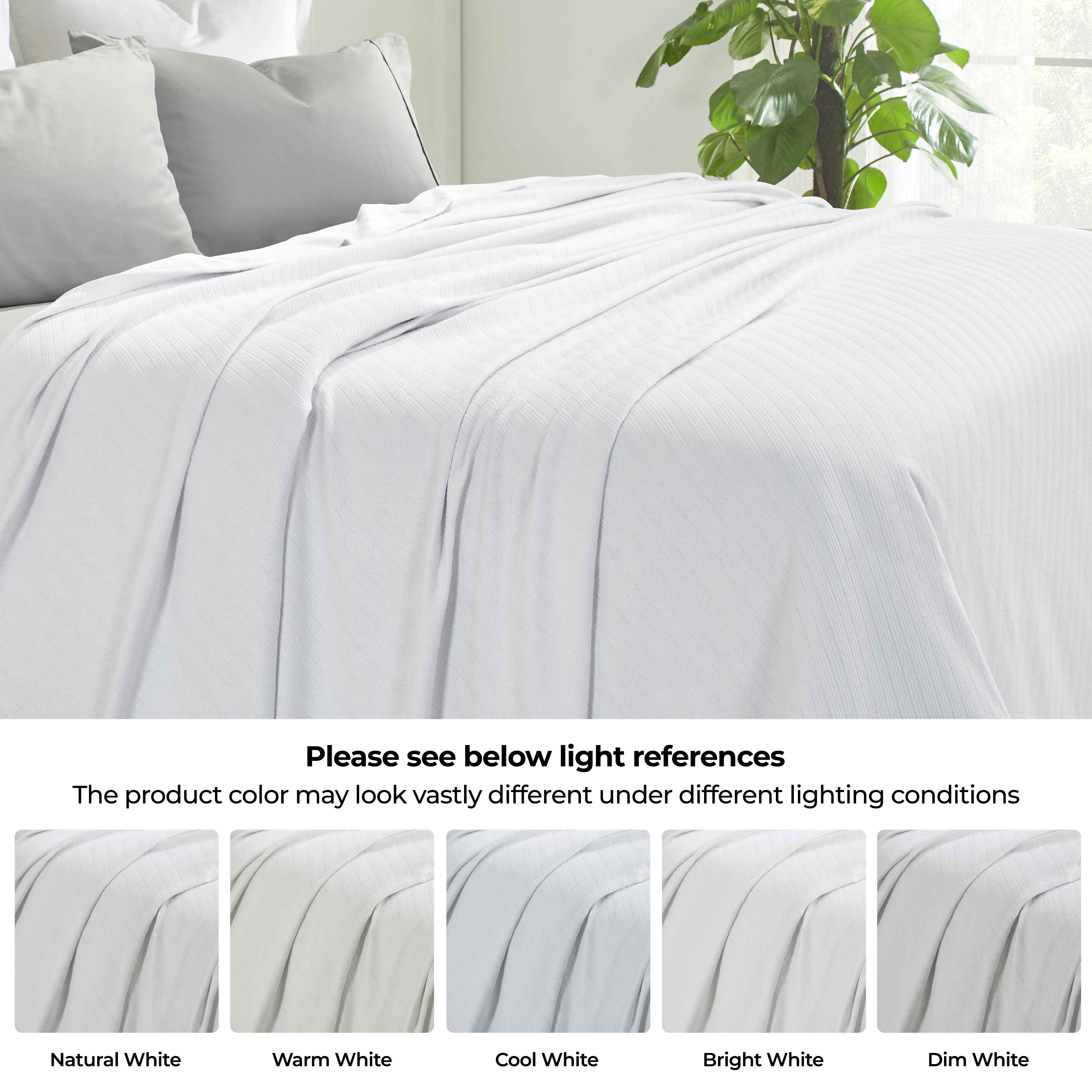 Soft Milan Cotton Textured Striped Lightweight Woven Blanket - Perfect for Sofa, Bed & Outdoor Picnics - Breathable & Cozy Throw