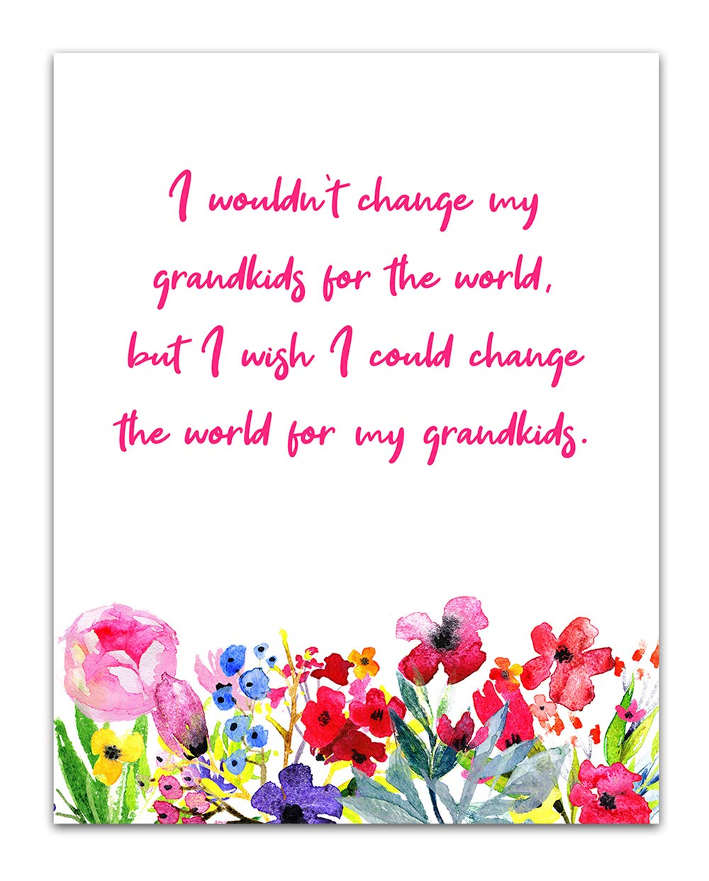 TJ Originals - Inspirational Wall Art Print 11x14, Watercolor Flowers for Home & Office Decor