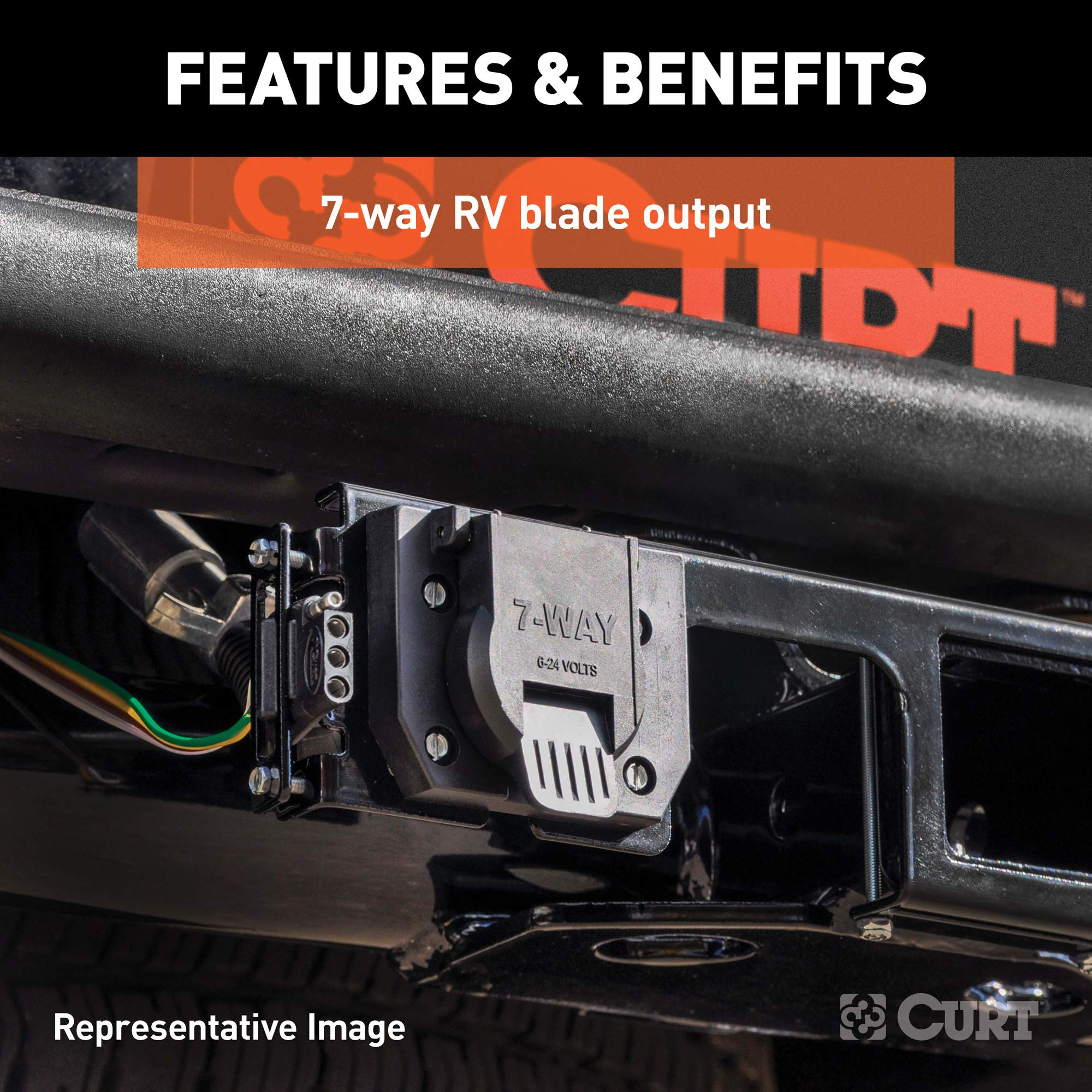 CURT 56421 7-Pin Trailer Wiring Harness for Honda Pilot & Passport - Vehicle-Side Custom RV Blade Connector - Black | Perfect for Towing Trailers, Campers & Boat Trailers
