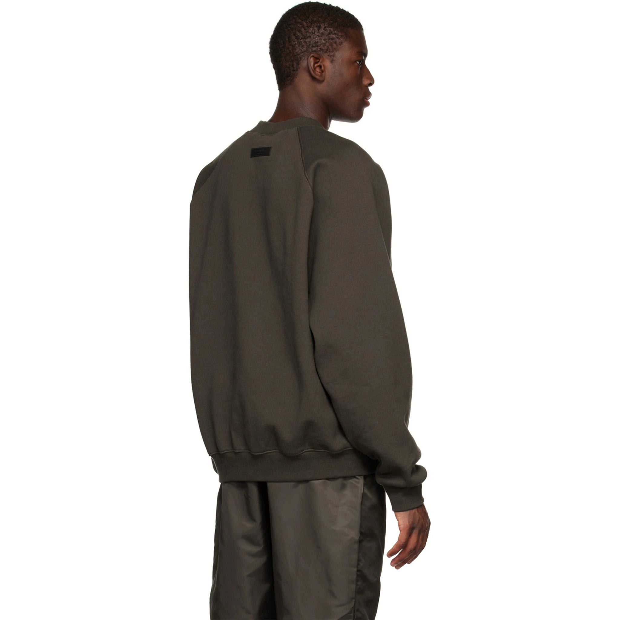 Fear Of God Essentials Off Black Sweatshirt (SS23) | Men's Casual Pullover Hoodie | Streetwear Fashion for Everyday Wear & Lounge Comfort