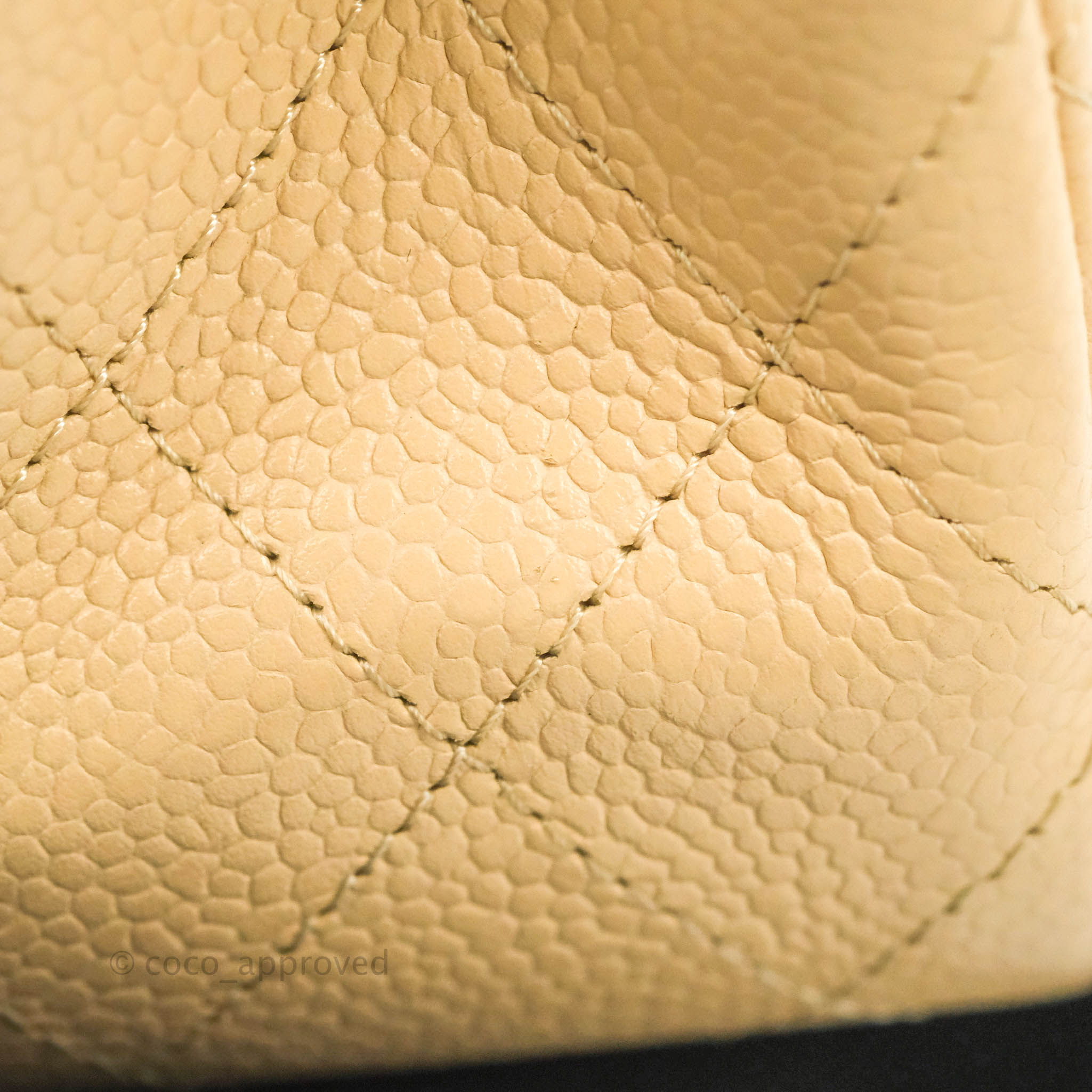 Chanel Classic M/L Medium Flap Bag - Quilted Beige Caviar Leather with Gold Hardware | Luxury Shoulder Bag for Women, Perfect for Work, Parties & Special Occasions