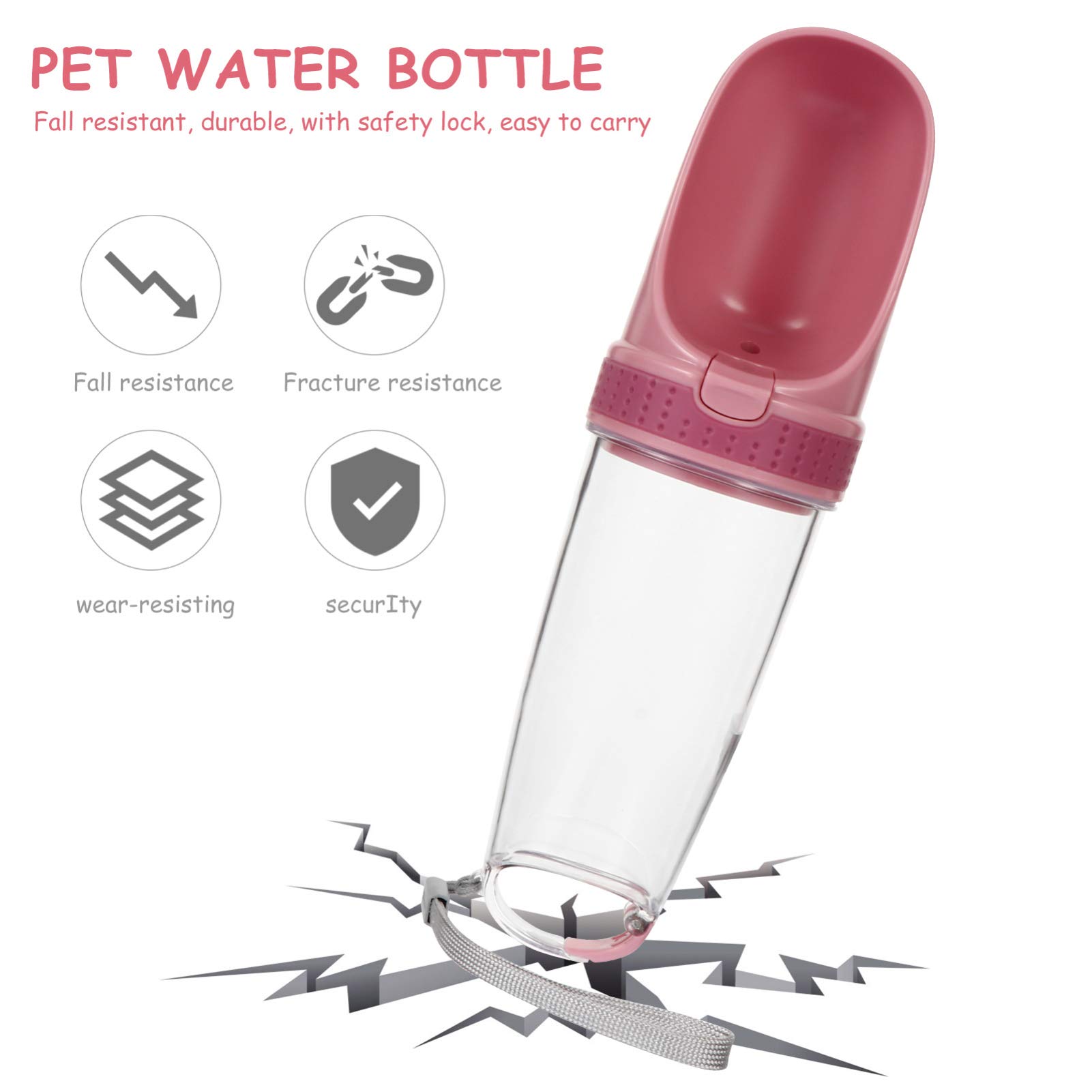 POPETPOP Portable Dog Water Bottle with Feeder - Leak-Proof Pet Drinking Dispenser for Dogs On-The-Go | Perfect for Hiking, Travel & Outdoor Adventures