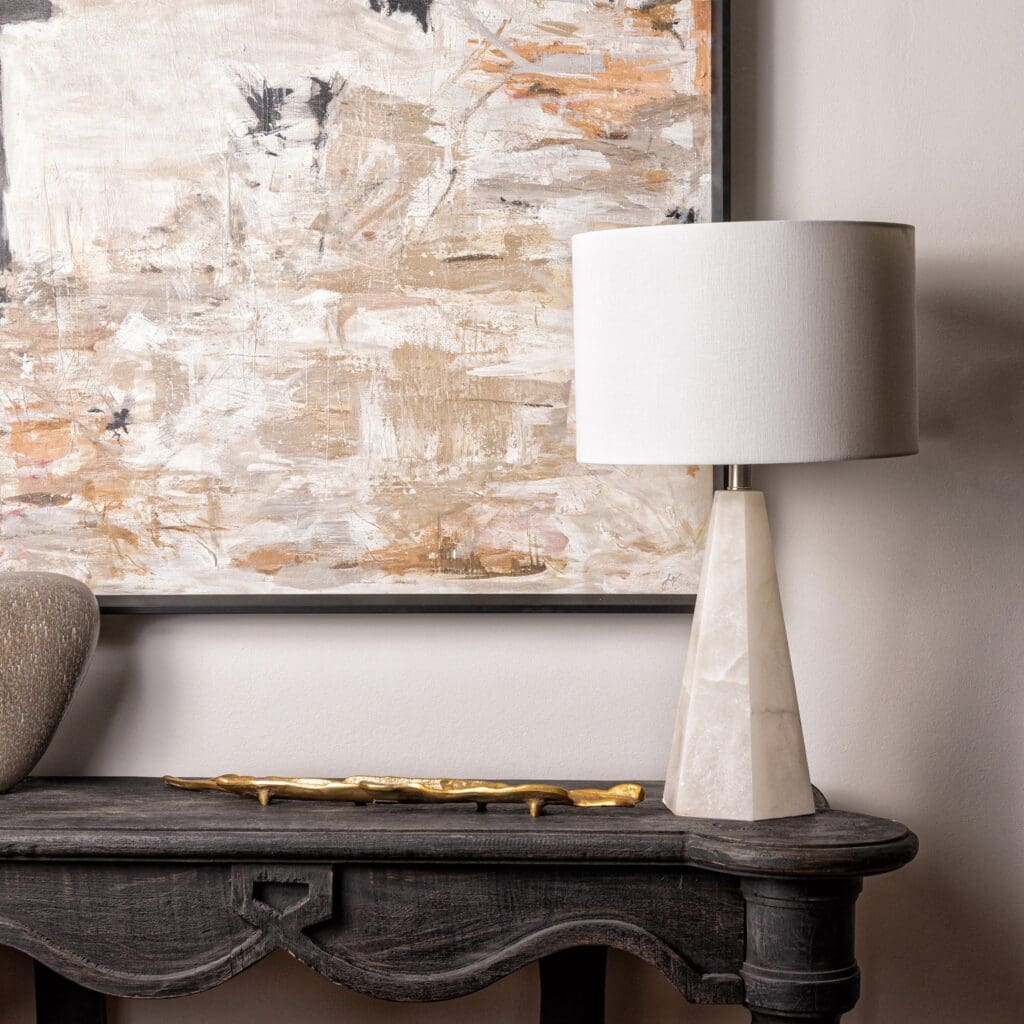Cyan Design 11217 Athena Table Lamp - White Ceramic Base with Linen Shade for Bedroom, Living Room & Office Decor