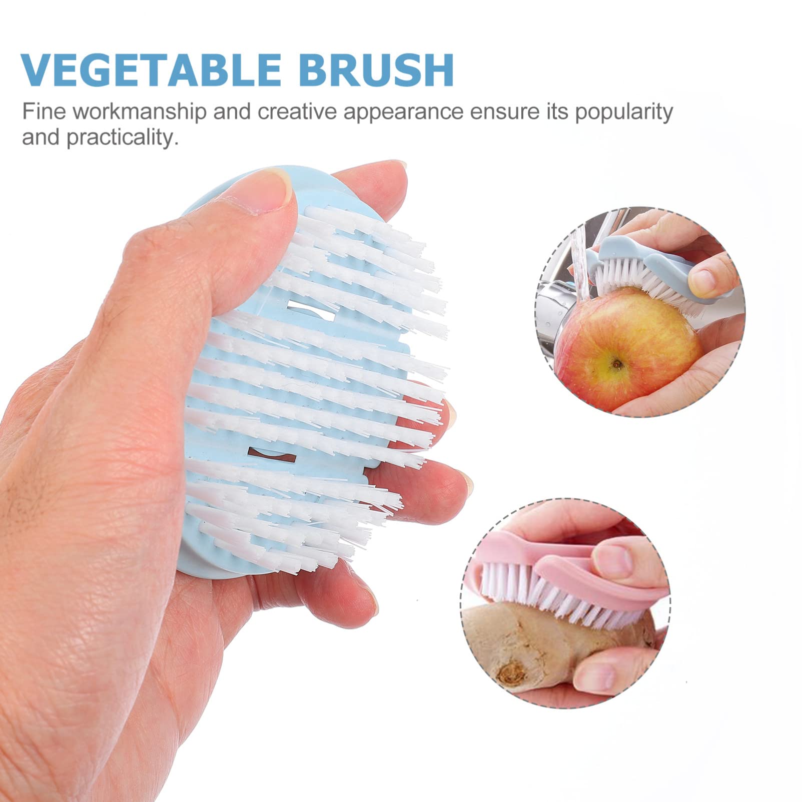 Baluue 3-Pack Plastic Cleaning Scrubber Brush Set for Fruits, Vegetables, Pans & Pots – Durable Kitchen Scrubber for Effortless Cleaning | Perfect for Home, Restaurant & Outdoor Use