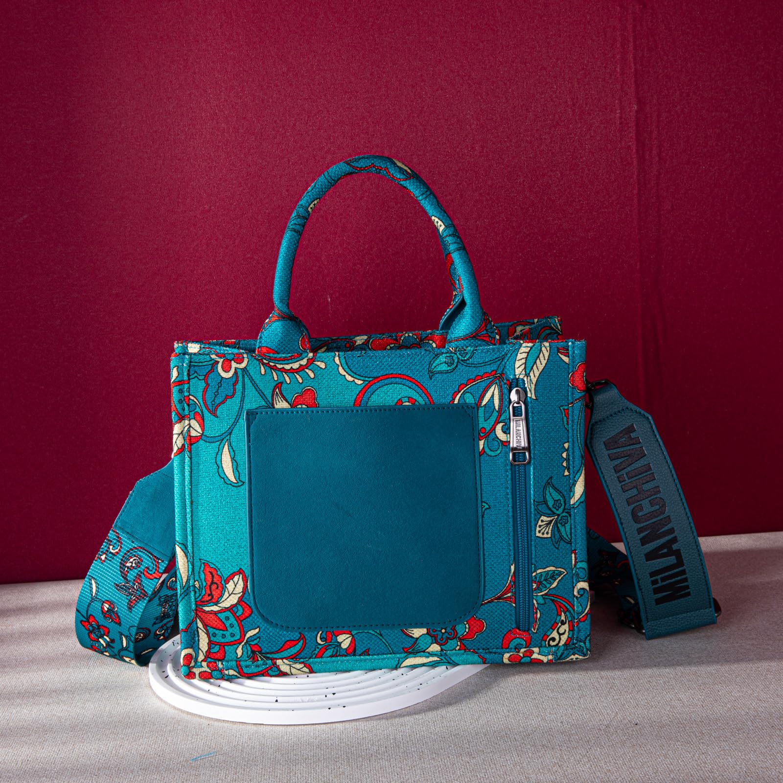 Milan Chiva Floral Tote Bags for Women - Stylish Top-Handle Purse for Work, Travel & Everyday Use