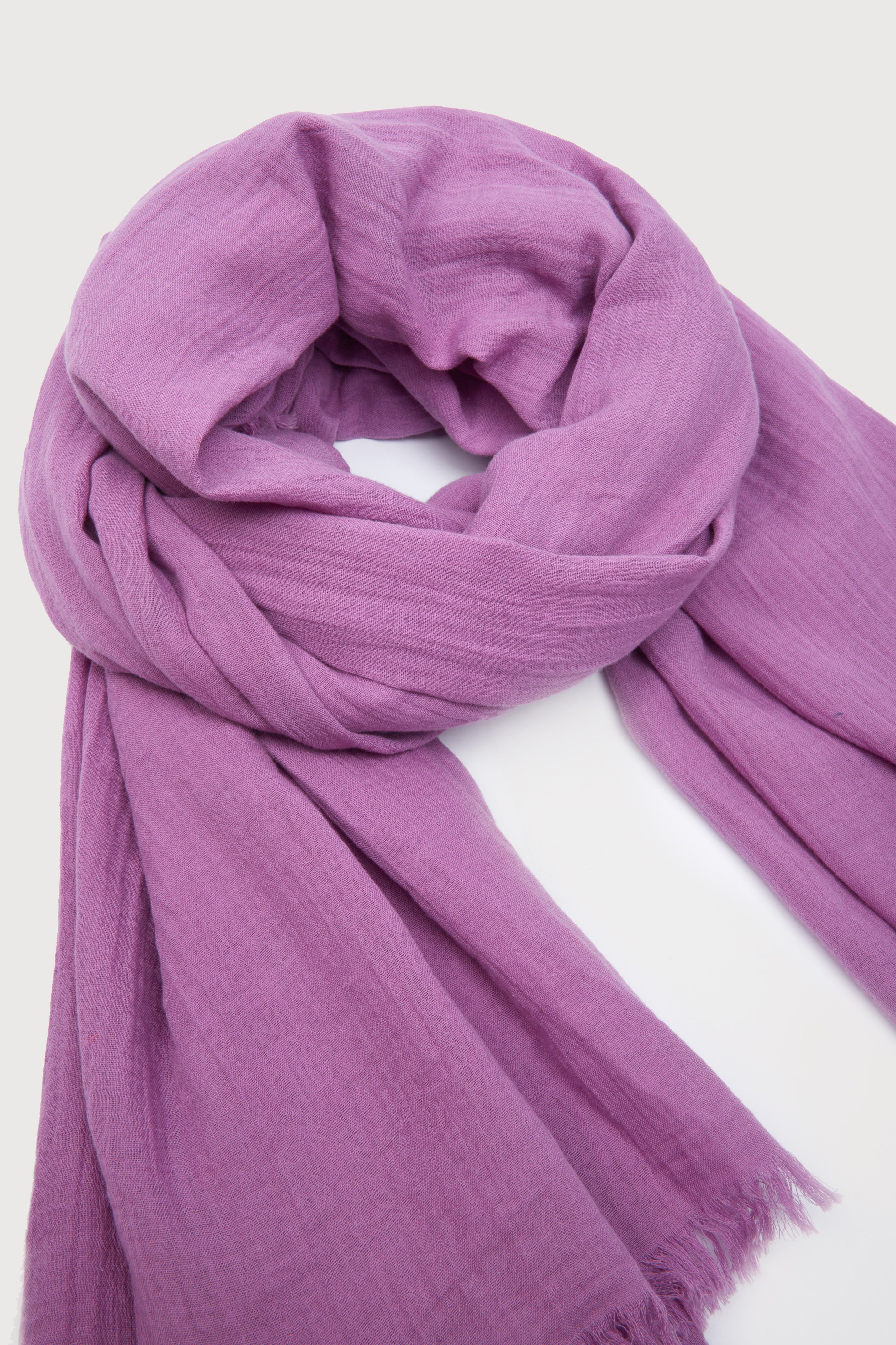 Premium Solid Cotton Fringed Scarf - Soft & Lightweight Winter Shawl for Women - Perfect for Cold Weather, Office Wear & Outdoor Activities