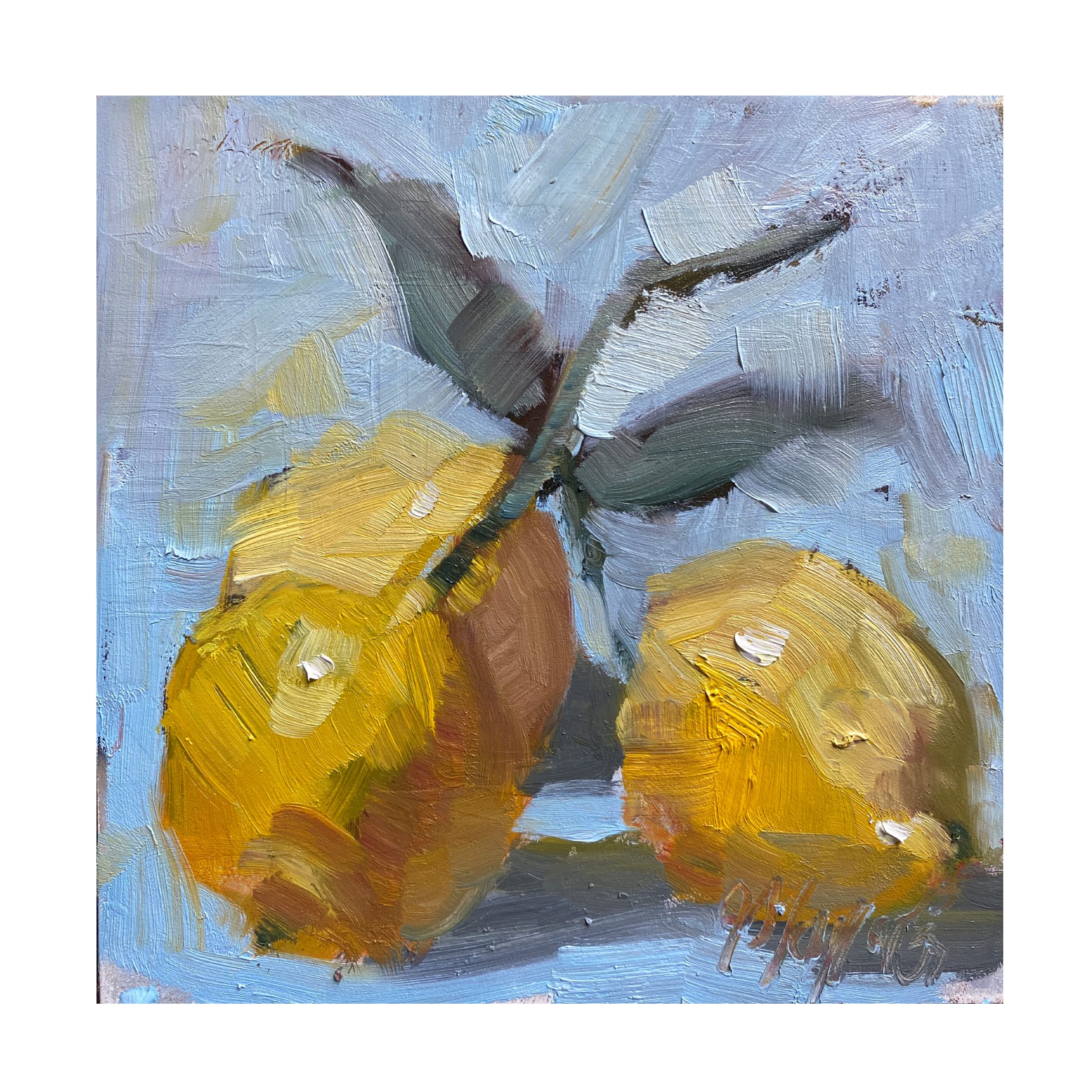 Jennifer Stottle Taylor 'Lemon Fashion' Canvas Wall Art Print - 35x35 Inches Modern Home Decor for Living Room, Bedroom & Office