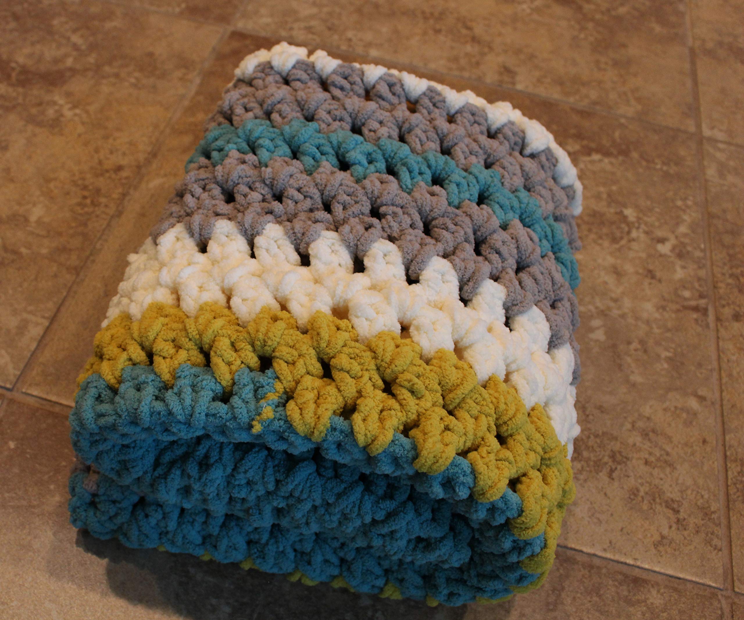 Soft Teal Baby Blanket for Boys & Girls - Chunky Knit Crochet Crib Blanket - Gender Neutral Nursery Essential for Newborns & Pets - Perfect for Swaddling, Napping & Cuddling with Cats & Dogs