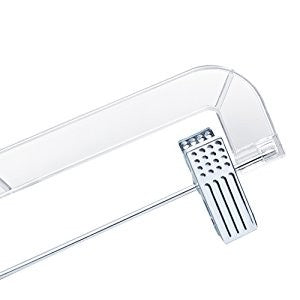 Clear Plastic Pants and Skirt Hangers with Clips - Space Saving Closet Organizer for Wardrobe Storage