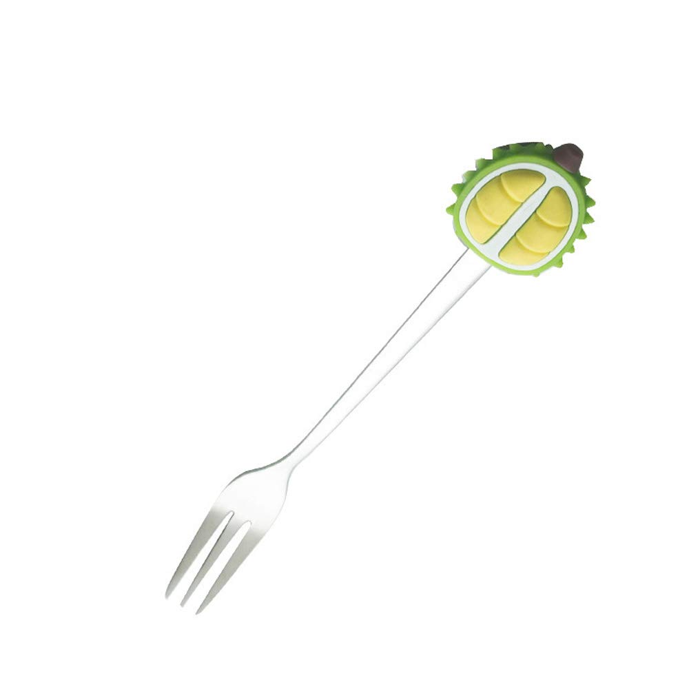 Houchu Stainless Steel Fruit-Shaped Coffee Spoons - Cute Dessert Forks for Ice Cream, Candy & Tea (Durian Design) - Perfect for Parties, Picnics & Home Dining Accessories