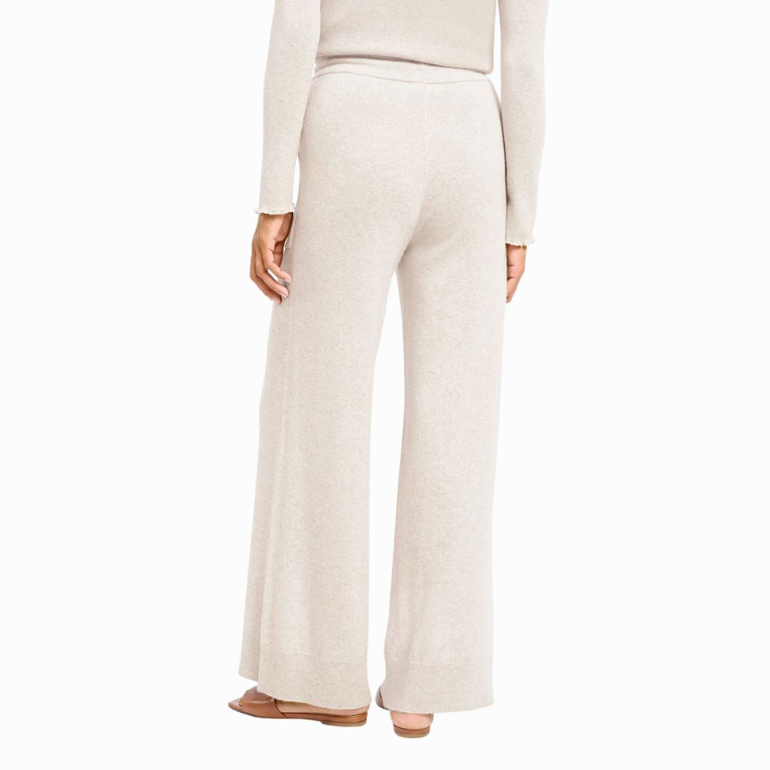 Aksel Wide Leg Pants for Women - High Waisted Linen Blend Trousers (Oat Heather) | Comfortable & Stylish for Work, Travel & Casual Wear