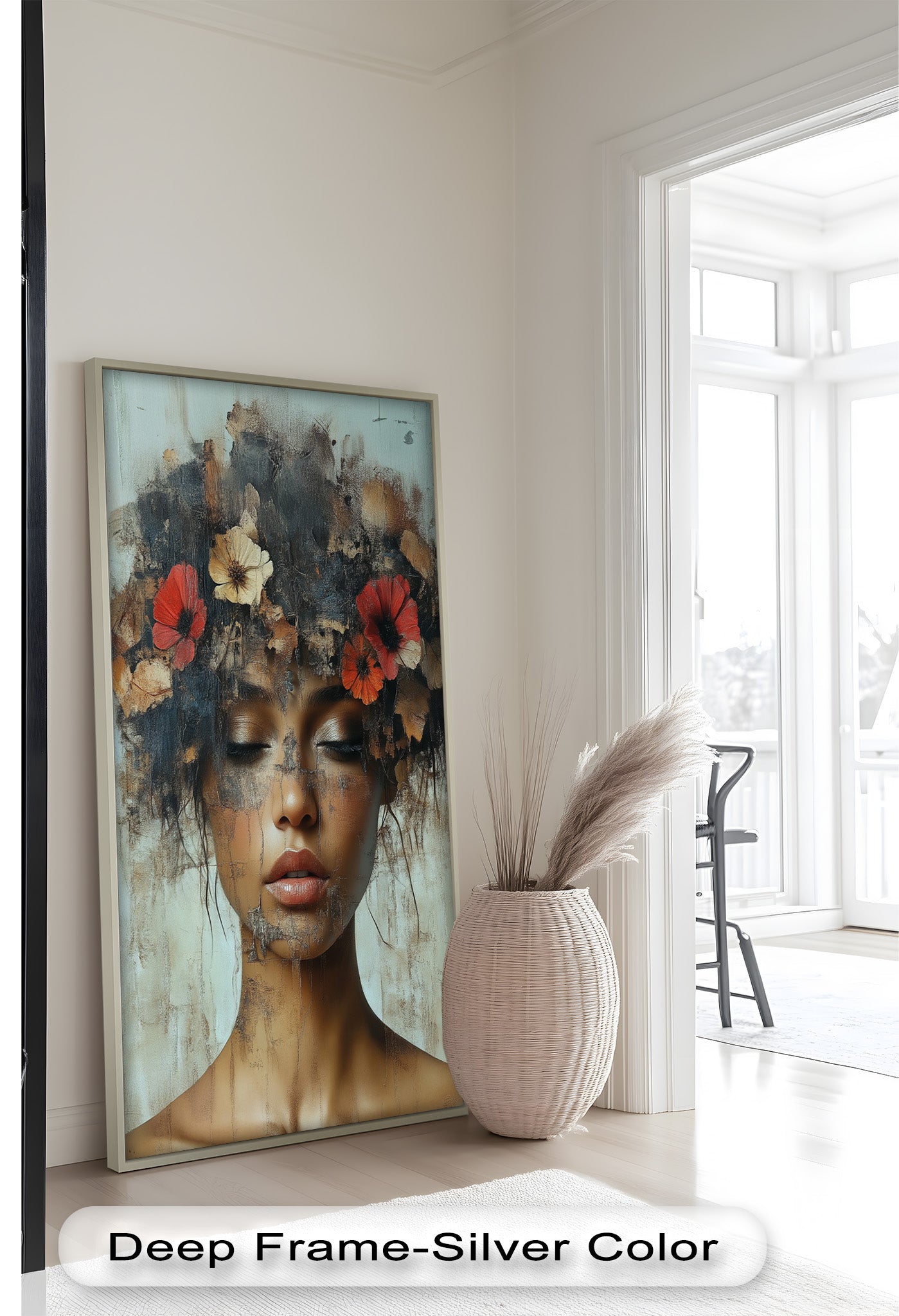 Ethereal Boho Flower Oil Painting - Autumn Reverie Wall Art for Home Decor, Living Room, Bedroom & Office | Handmade Canvas Artwork