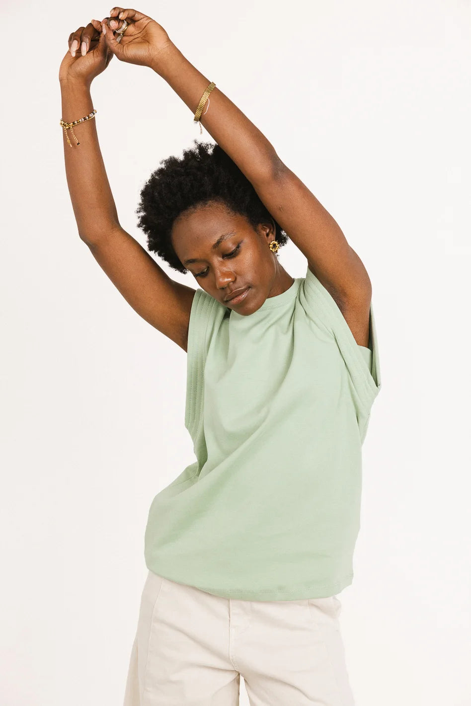 Maguire Muscle Tee in Sage Green - Men's Workout Shirt for Gym & Training | Final Sale
