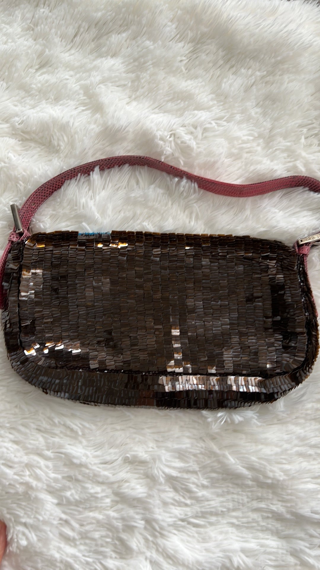 Vintage Fendi Sequin Baguette Bag - Luxury Designer Shoulder Purse for Women | Perfect for Evening Parties, Weddings & Special Occasions